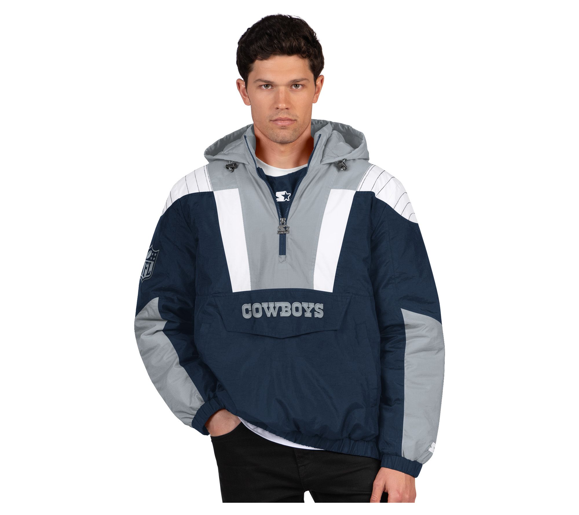 NFL COWBOYS スタジャン M Starter Men's Starter Navy Dallas Cowboys Yard Line Full-Zip Jacket