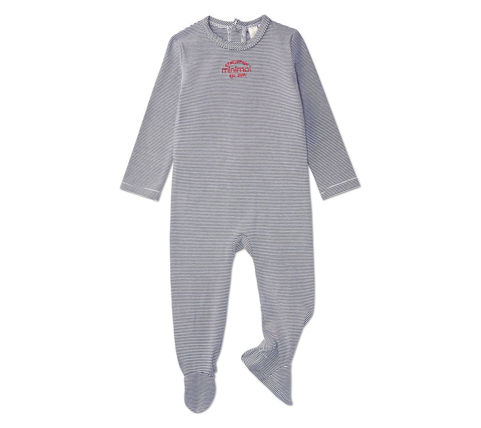 MiniMoi Boys Striped Footie