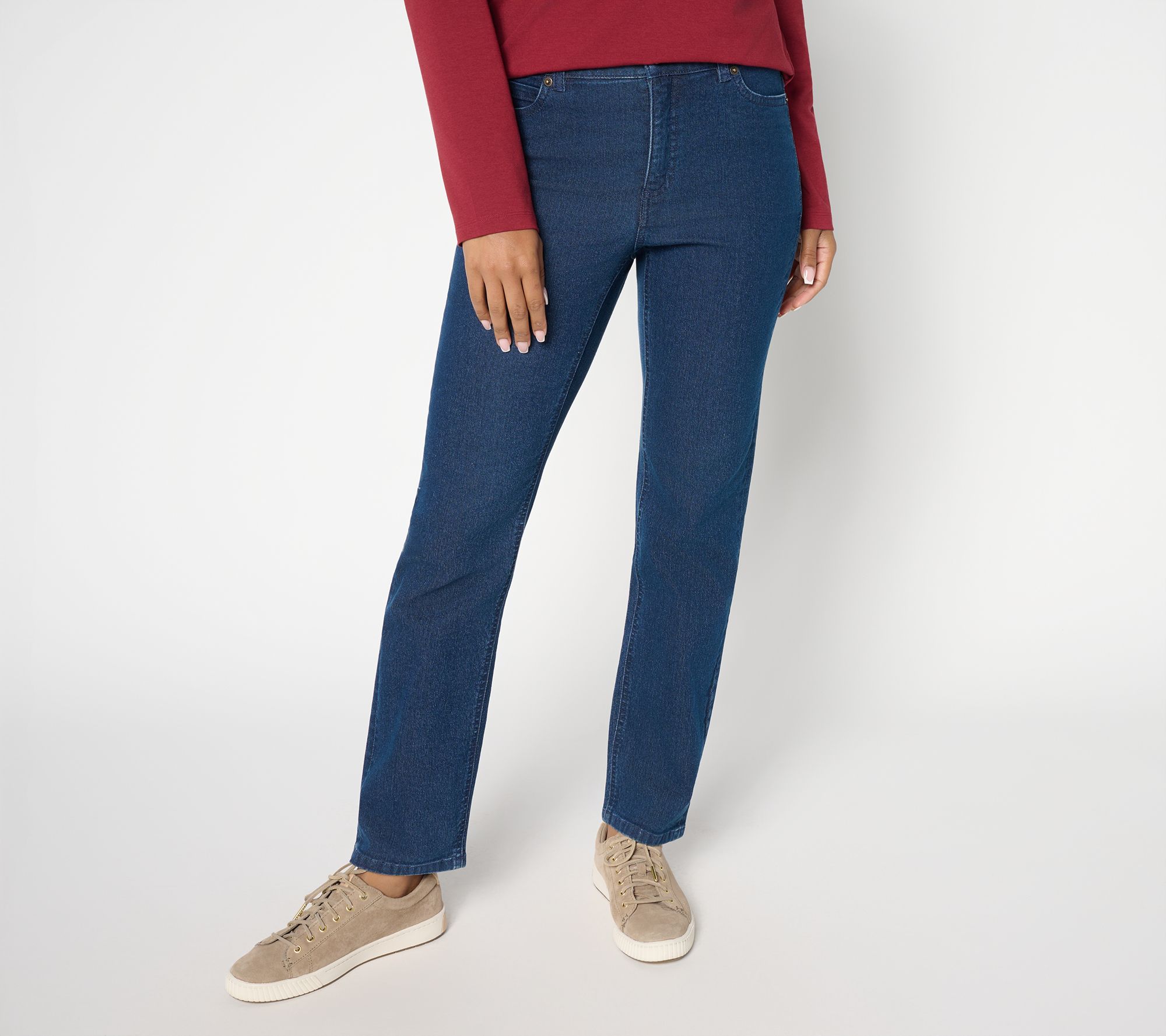 Denim & Co. Regular Indigo Classic Stretch Slim Straight Jean