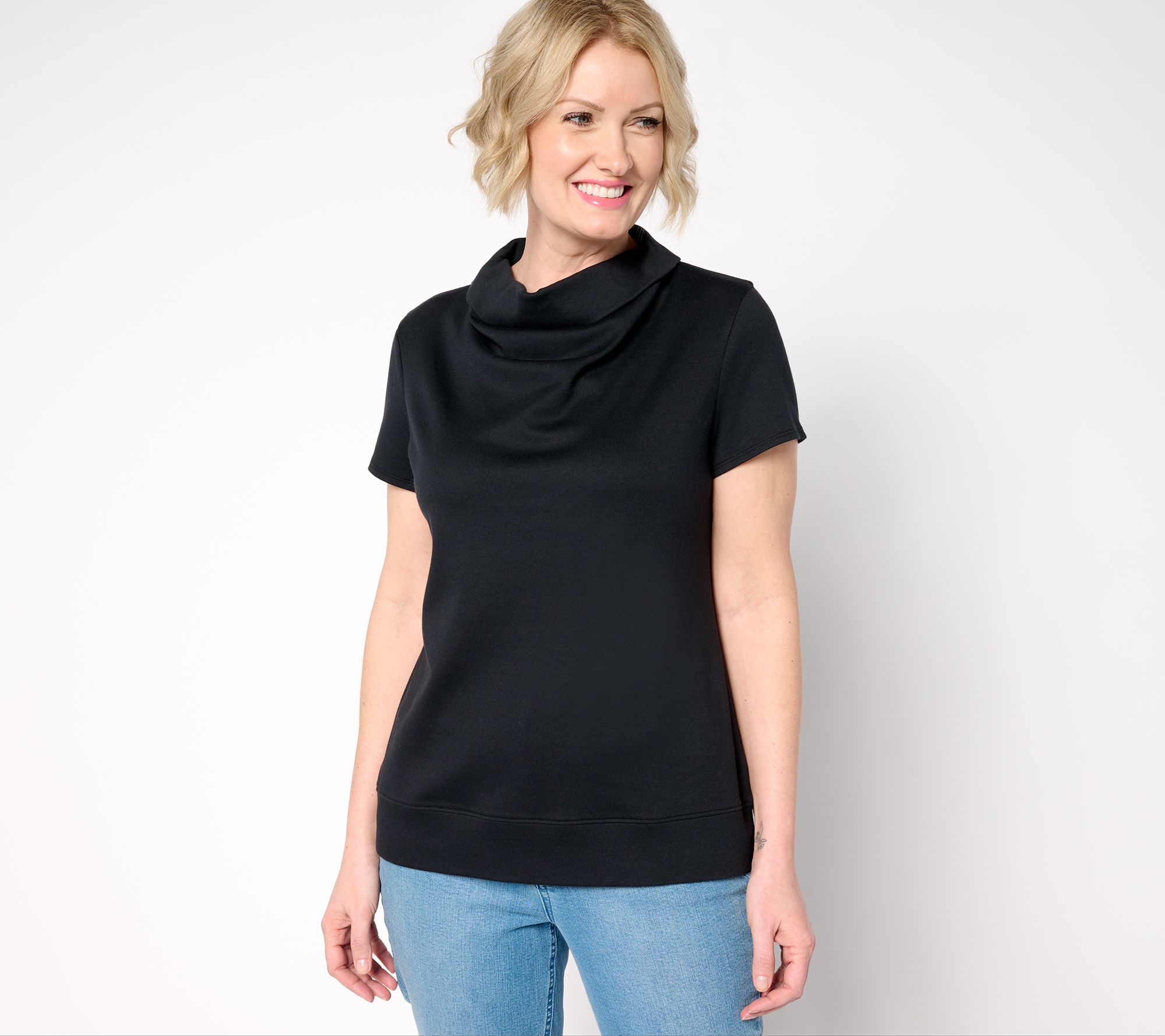 "As Is" Martha Stewart Signature Essentials Knit Cowl Neck Top