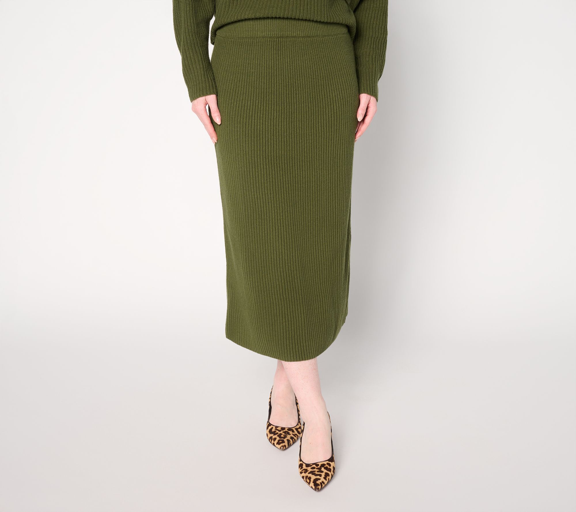 Carla Rockmore Collection Pull-On Sweater Midi Skirt