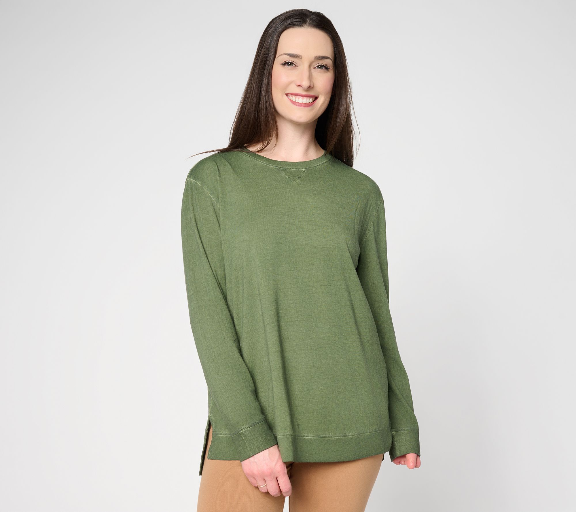 LOGO Principles by Lori Goldstein Long Sleeve Dye Effect Top
