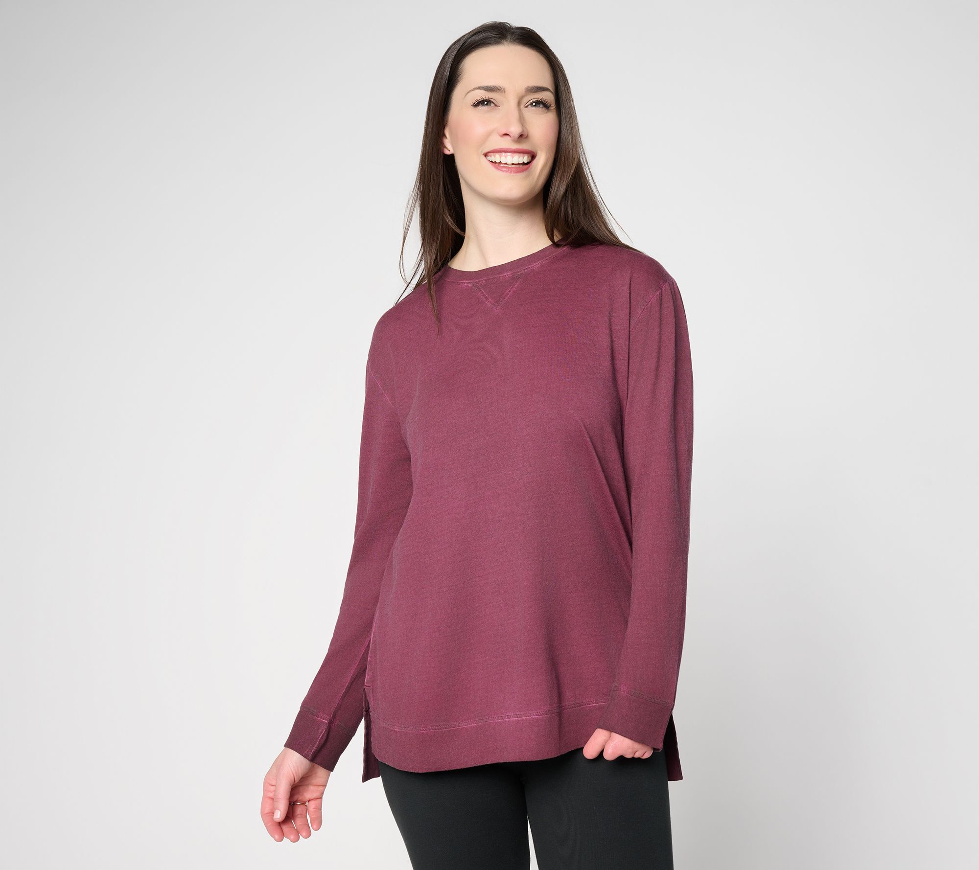 LOGO Principles by Lori Goldstein Overdyed Long Sleeve Top