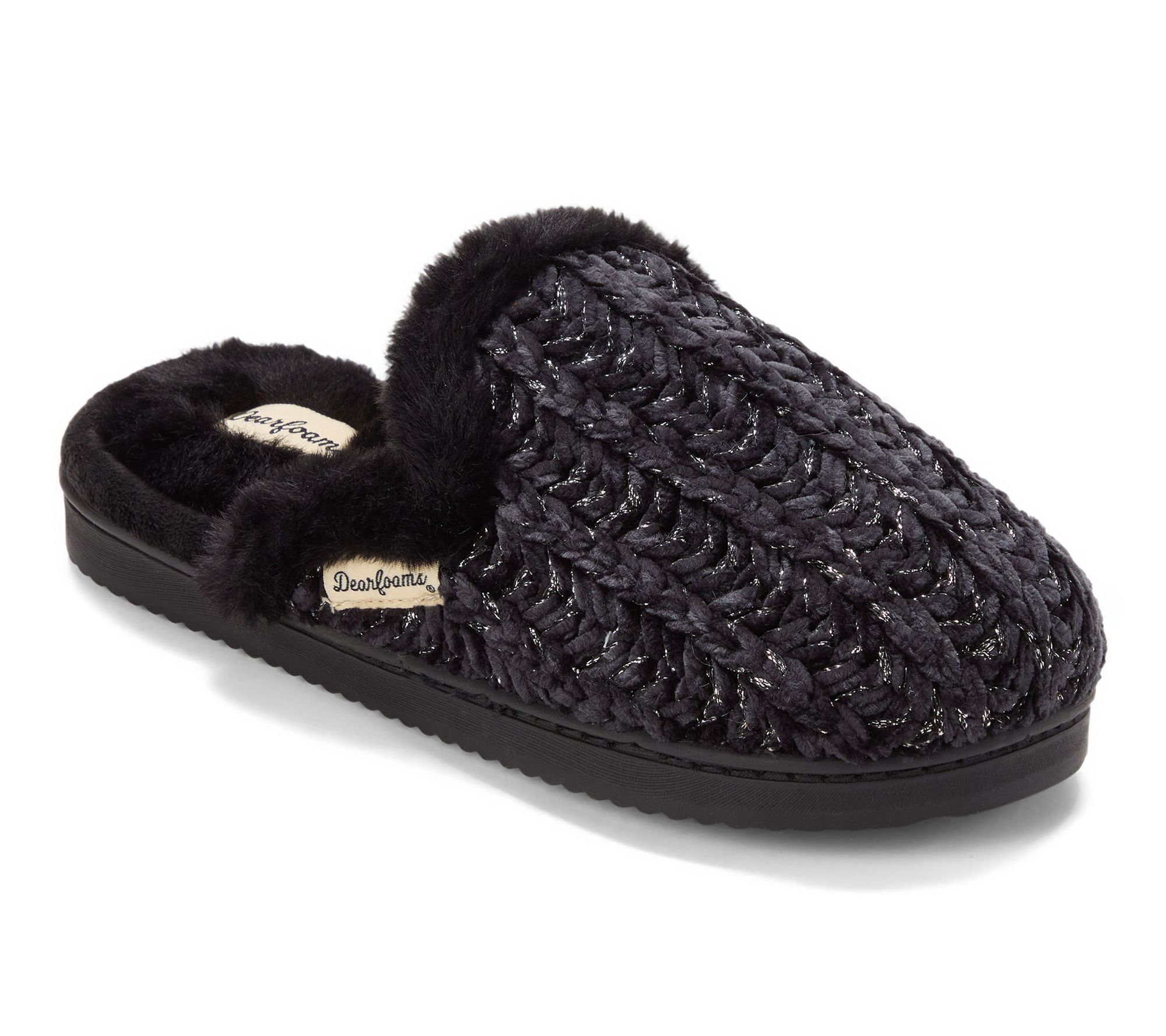Dearfoams Women's Memory Foam Chenille Scuff Slipper - Paris