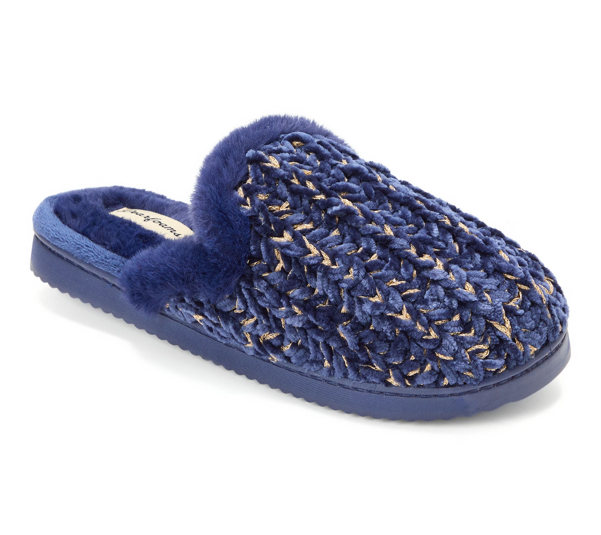 Dearfoams Women's Memory Foam Chenille Scuff Slipper - Paris
