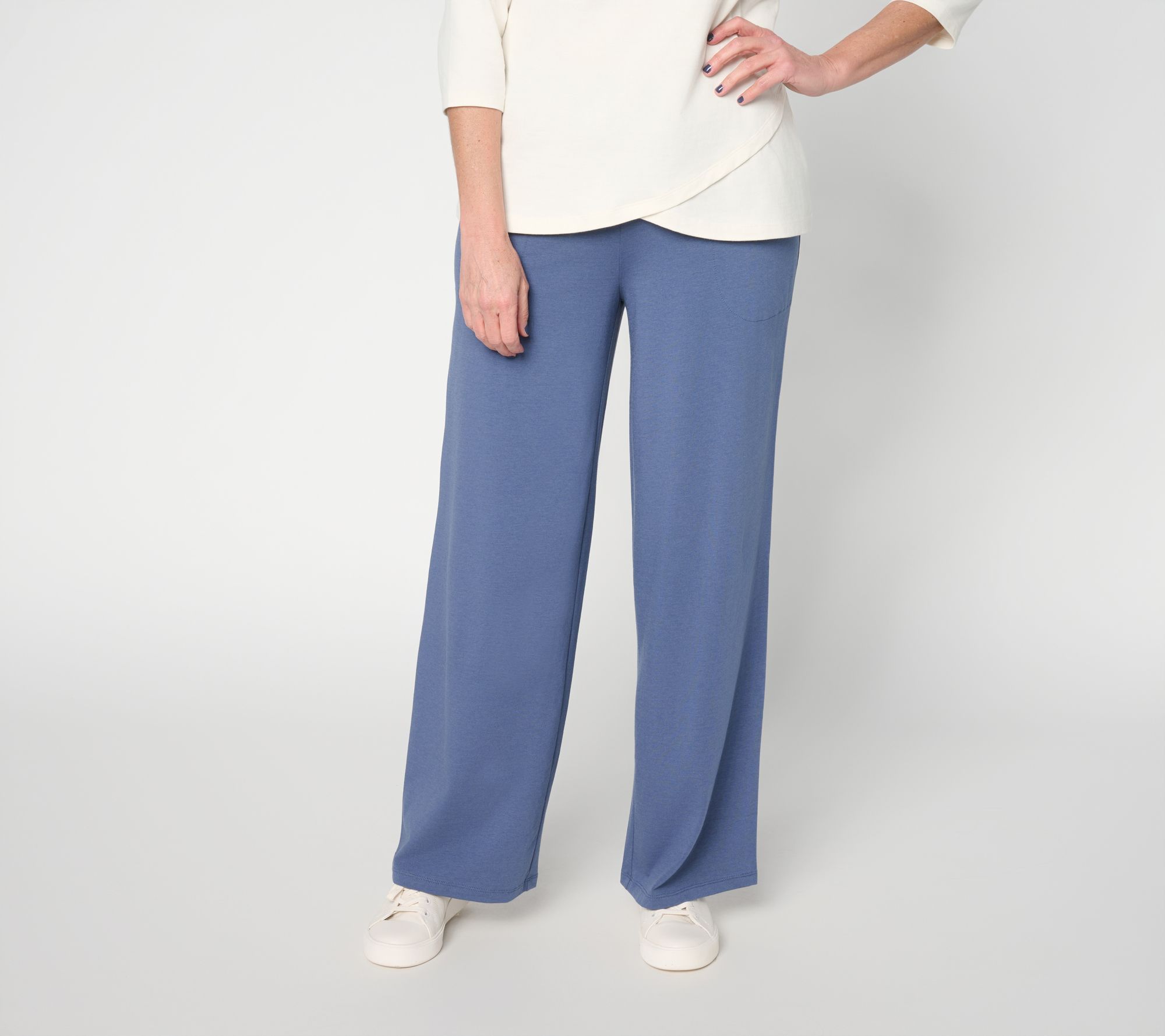 Denim & Co. Beach Jersey Tall Print or Solid Wide Leg Pants