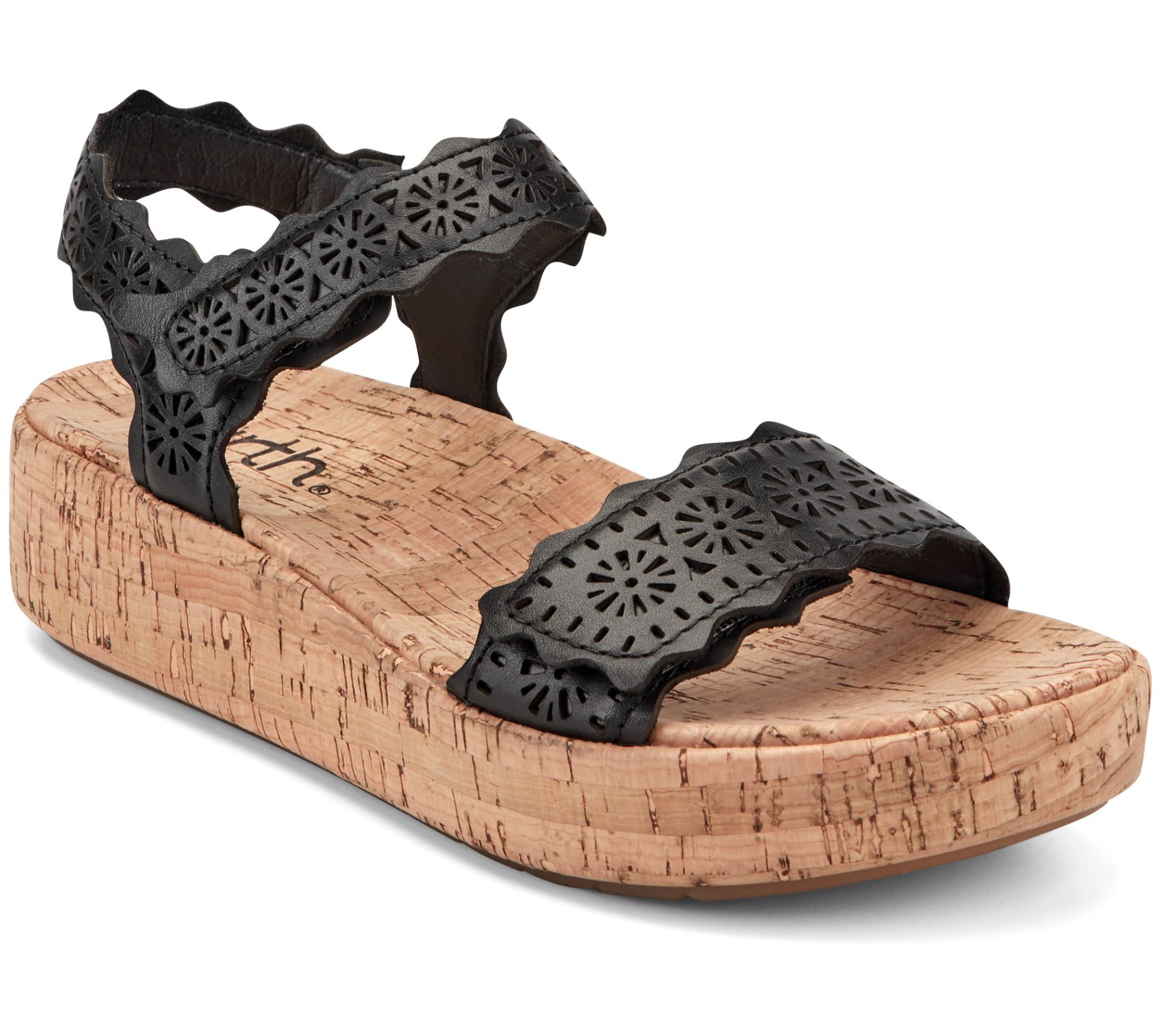 Earth Leather Adjustable Platfrom Sandals-Slata