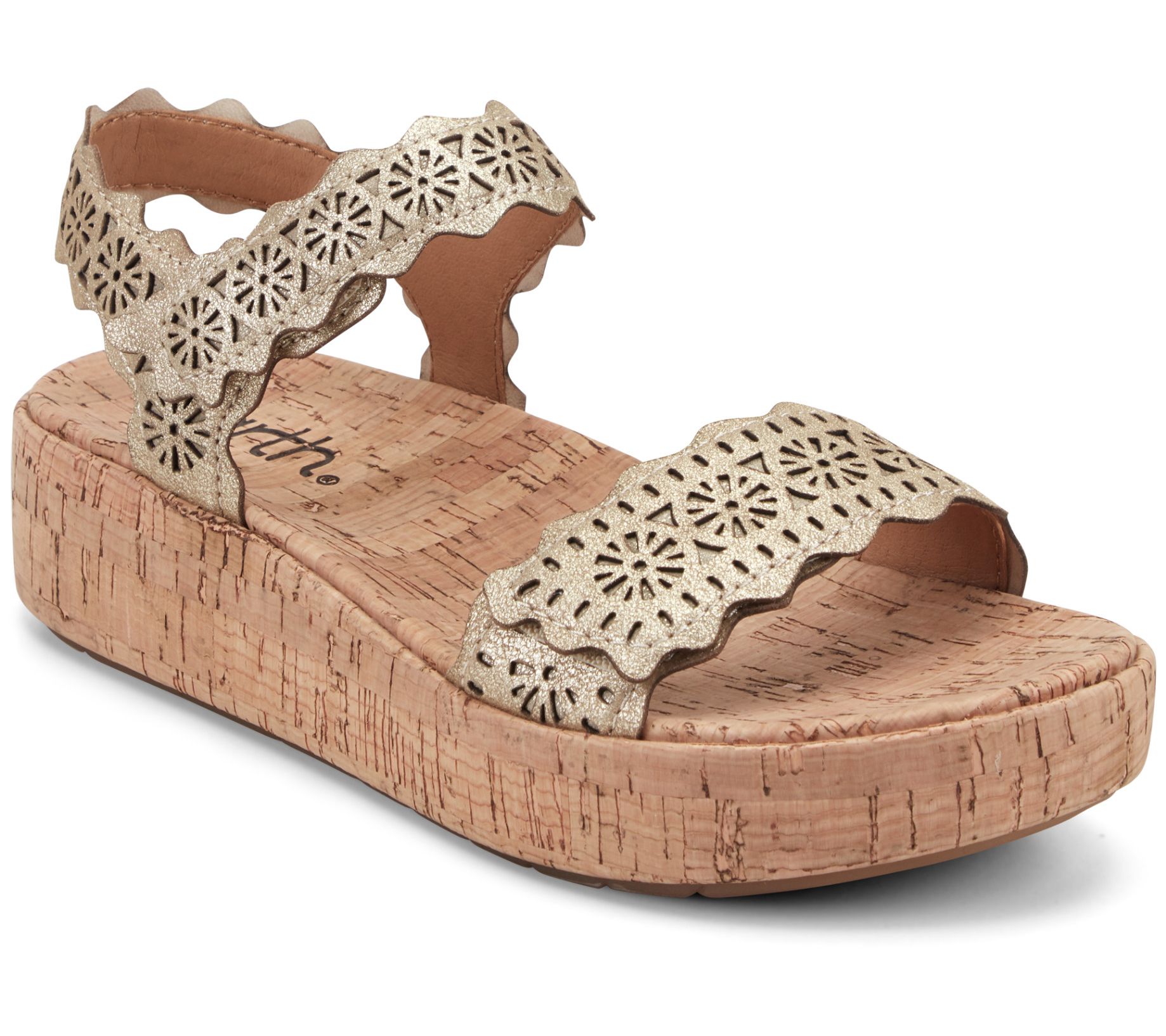 Earth Leather Adjustable Platfrom Sandals-Slata