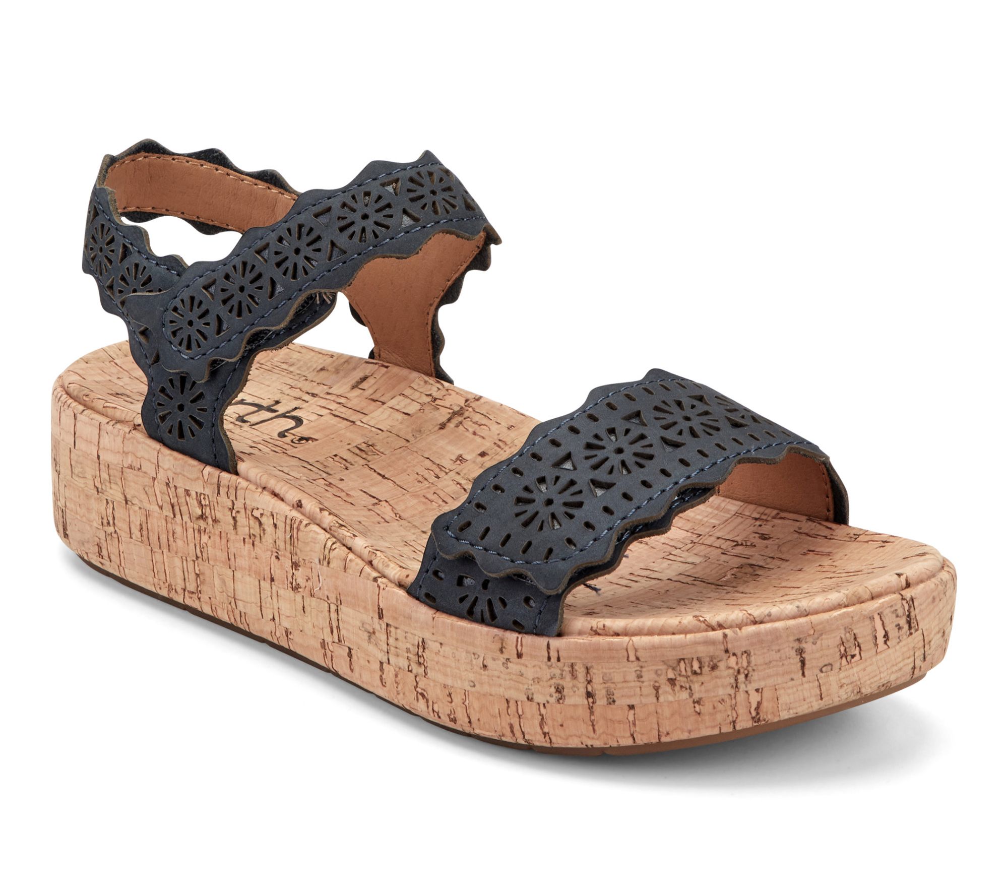 Earth Leather Adjustable Platfrom Sandals-Slata