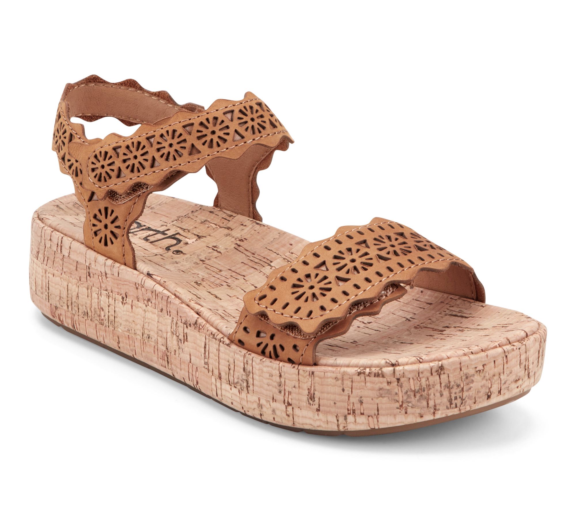 Earth Leather Adjustable Platfrom Sandals-Slata