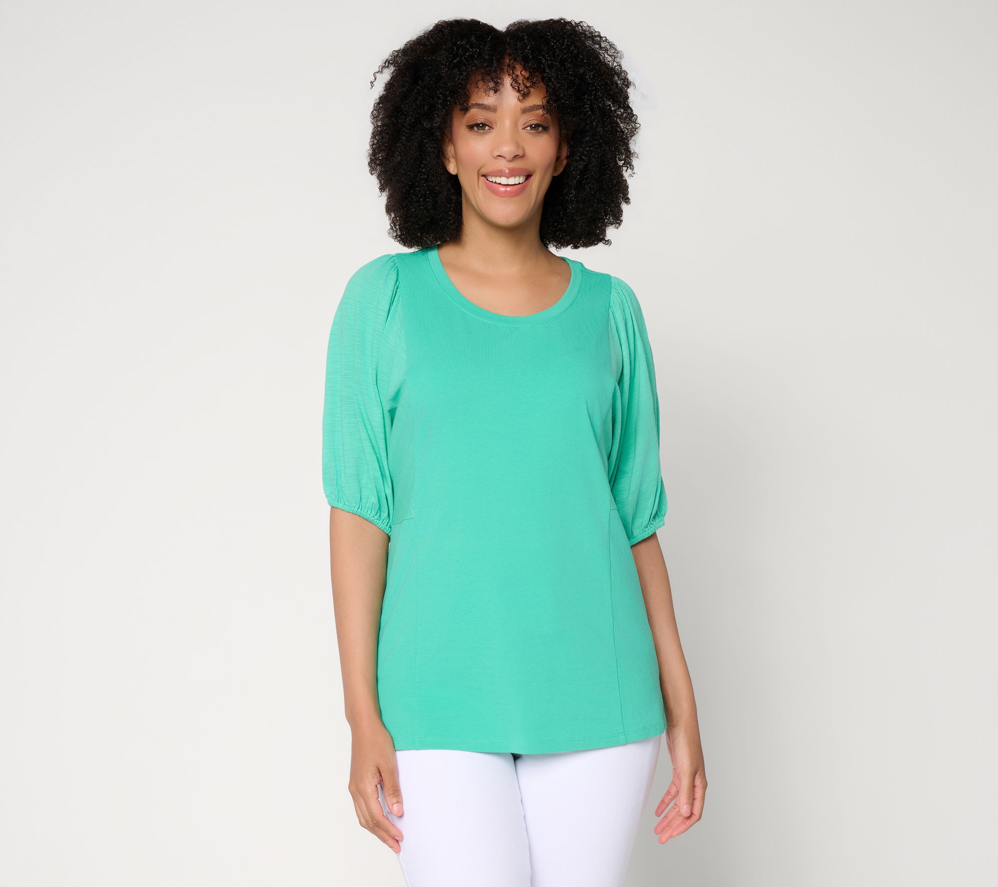 Belle by Kim Gravel Slay the Vacay Mixed Media Knit Top