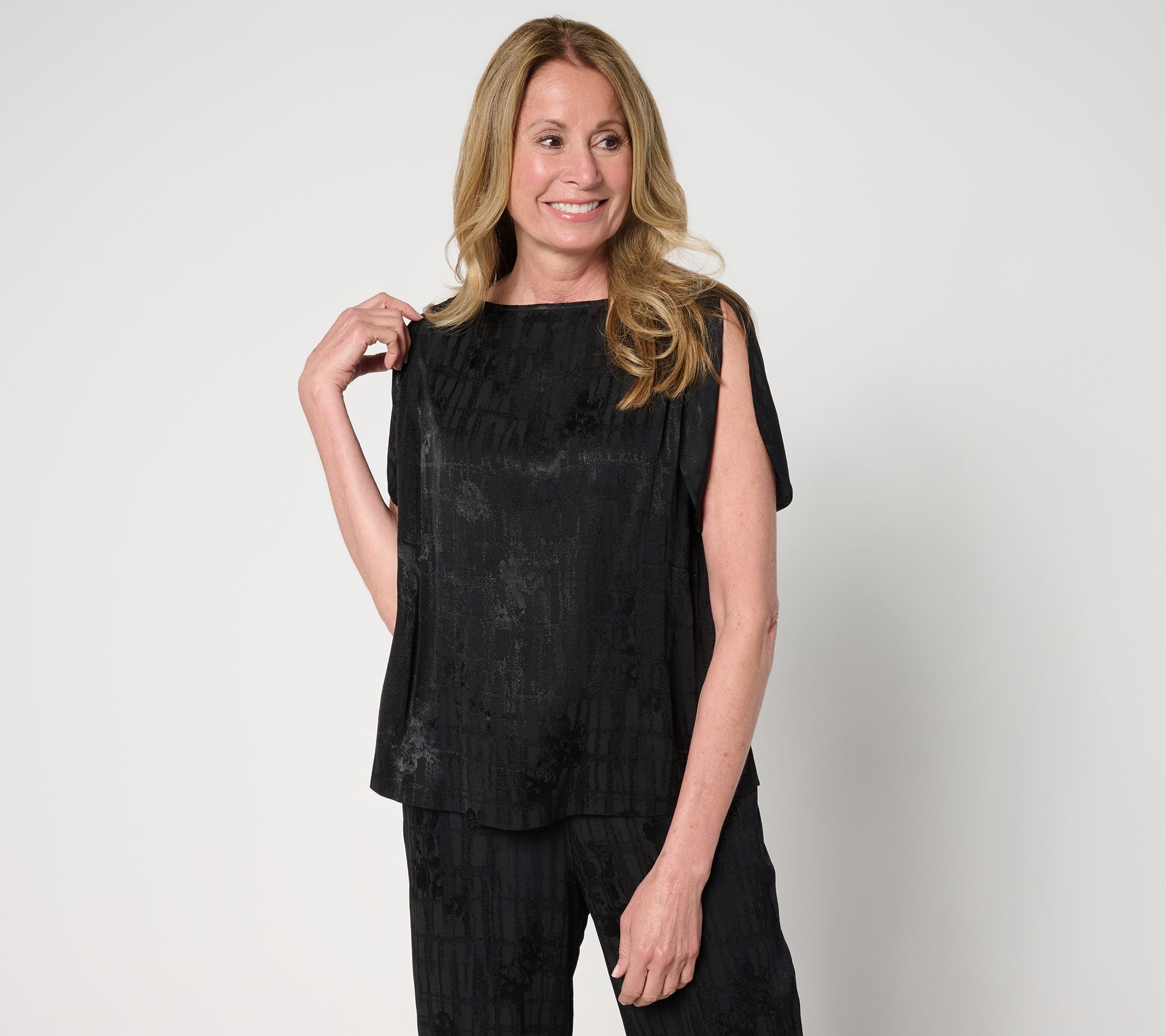 "As Is" Carla Rockmore Collection Split Sleeve Foil Blouse