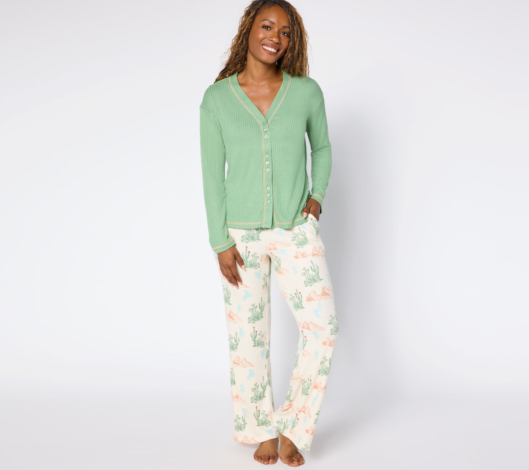 "As Is" MUK LUKS Butter Knit Western Prarie Pajama Set