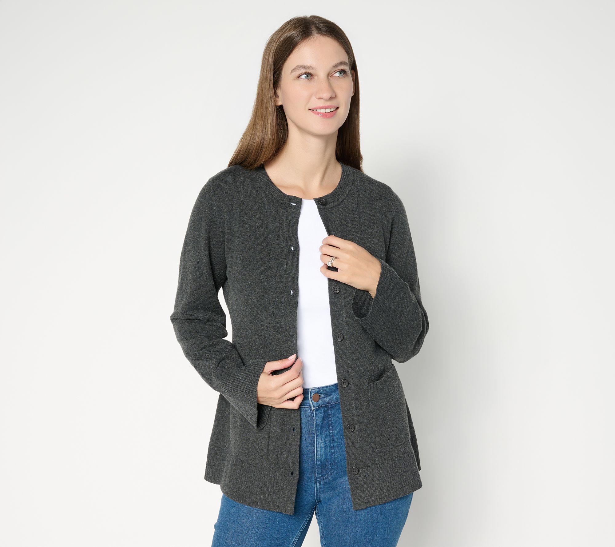 "As Is" BEAUTIFUL by Lawrence Zarian Button Front Cardigan