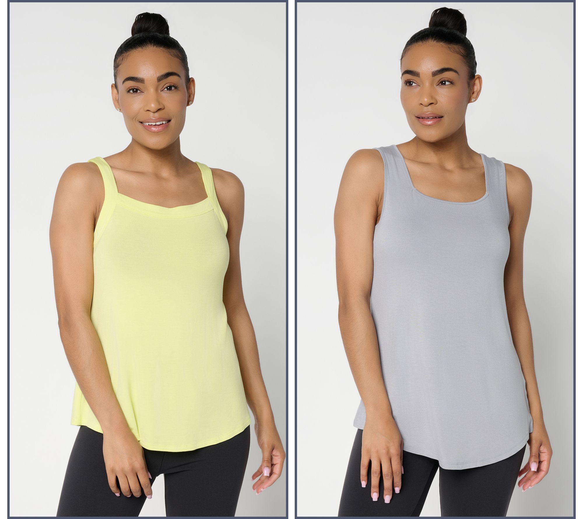 LOGO Layers by Lori Goldstein 2-Pack Square Neck Layered Tanks