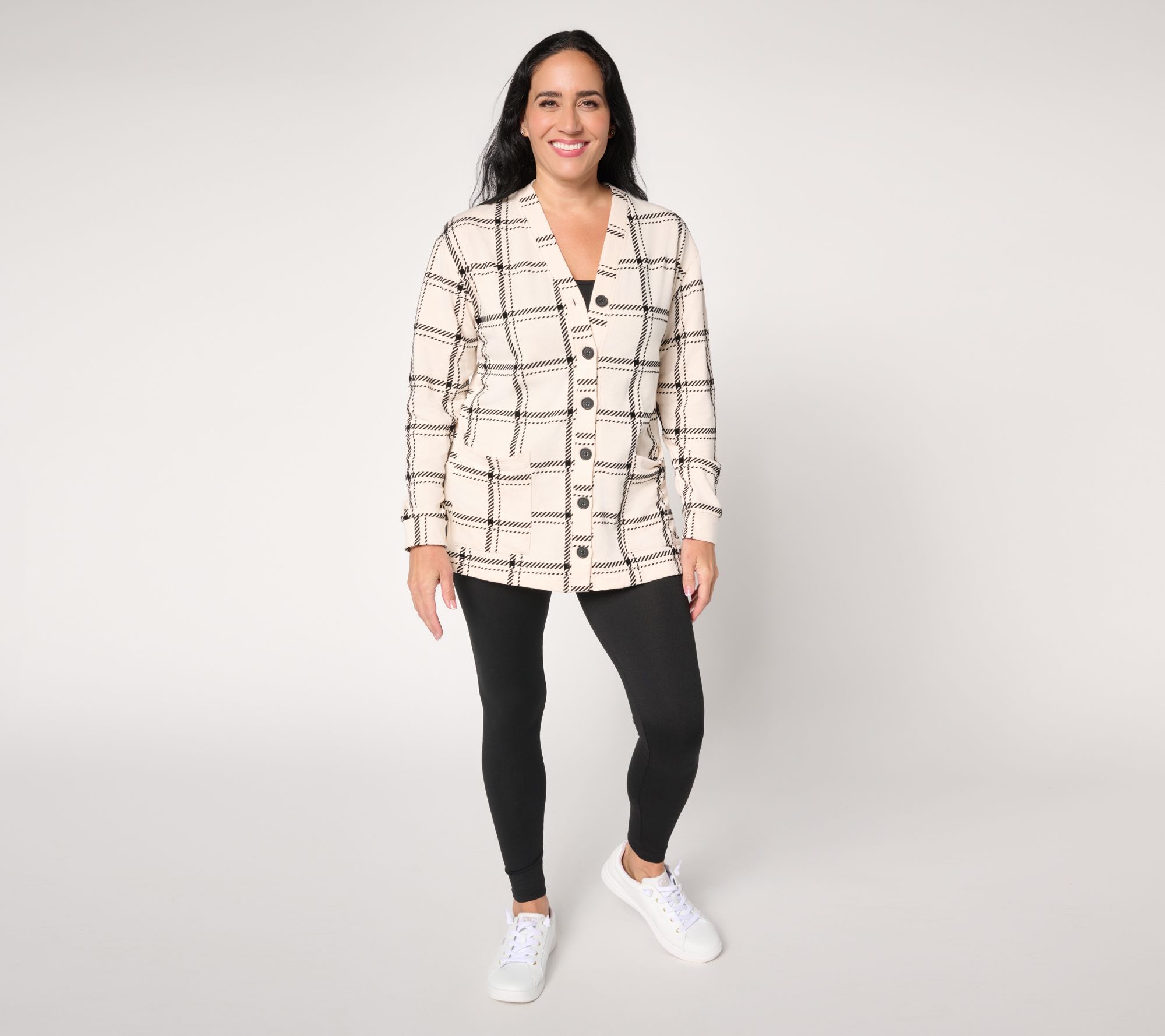 "As Is" Cuddl Duds Petite Comfortwear Cardigan Lounge Set