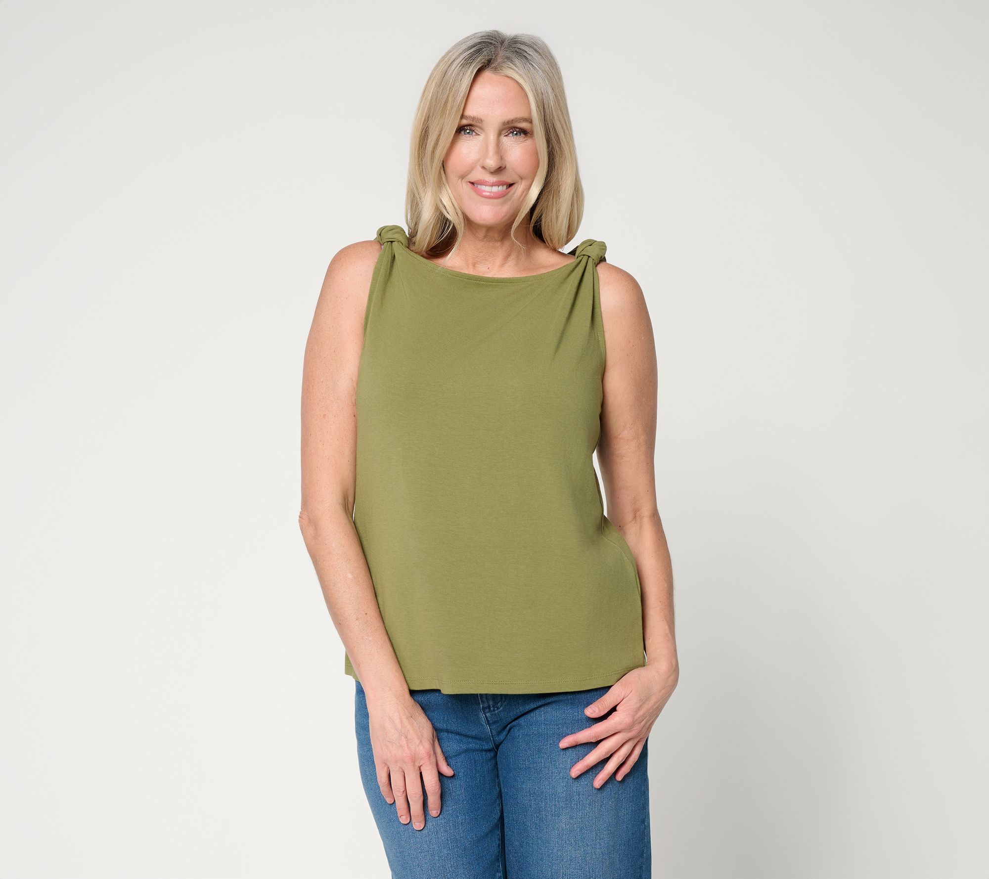 Me by Jennie Garth Sleeveless Top with Shoulder Knots