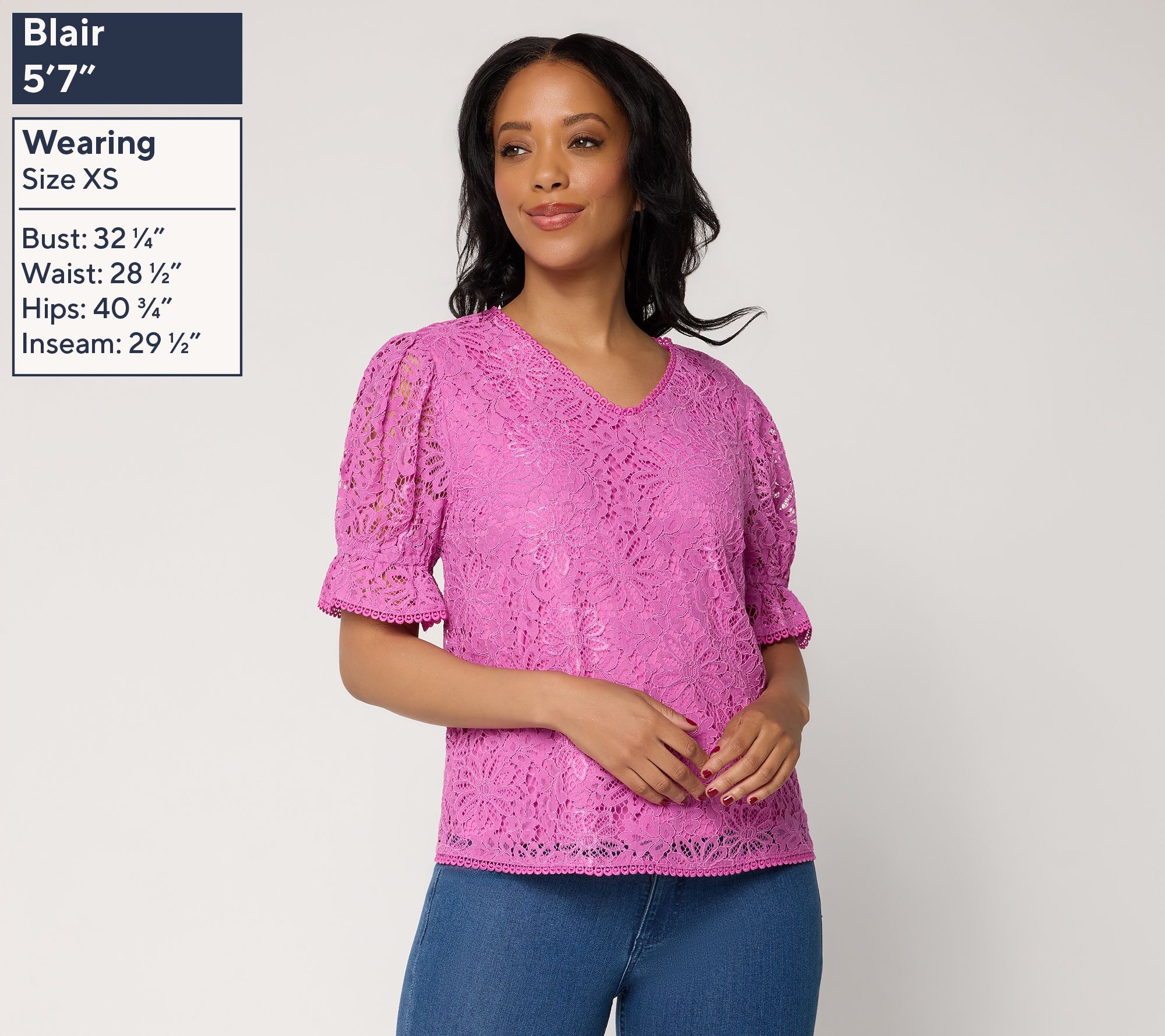 nicole by Nicole Miller Floral Lace Blouse with Trim Detail - QVC.com