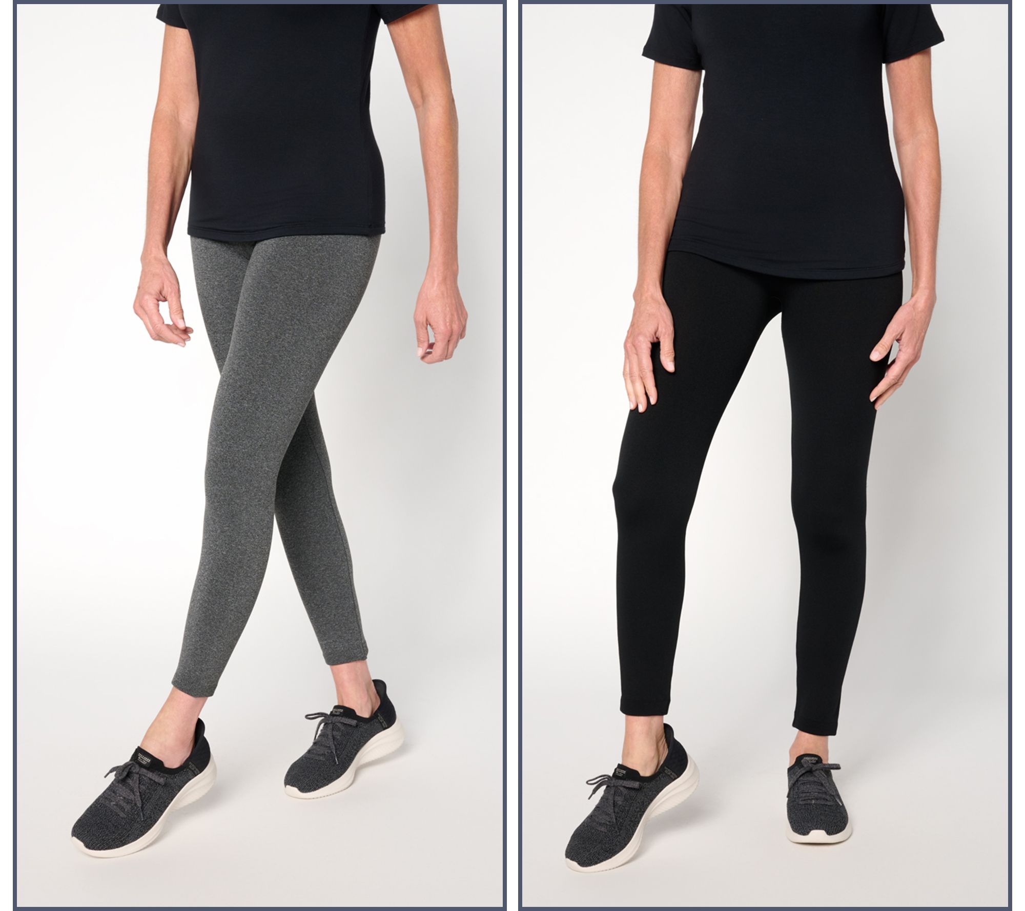 "As Is" MUK LUKS Set of 2 Fleece Lined Leggings