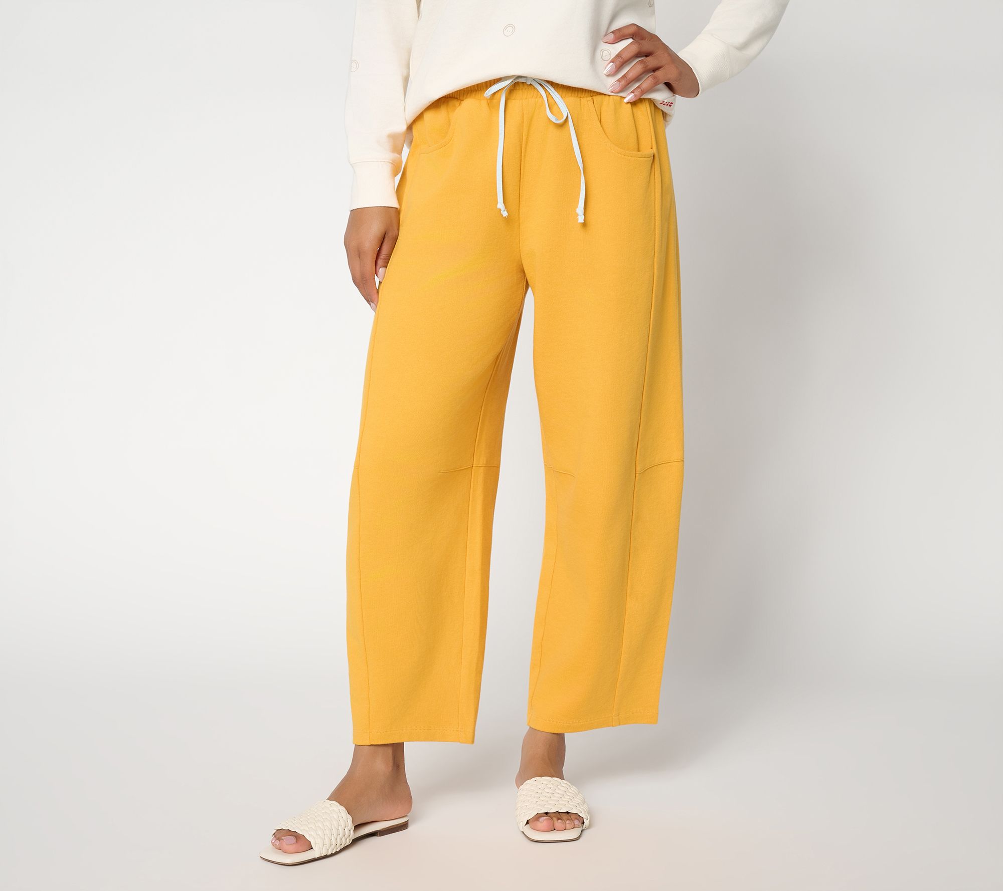  Peace Love World Regular French Terry Barrel Leg Sweatpants