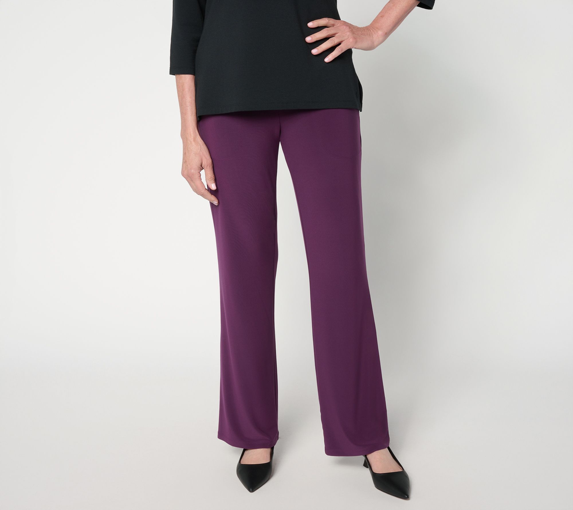 "As Is" Attitudes by Renee Petite La Roma Jersey Crossover Pants