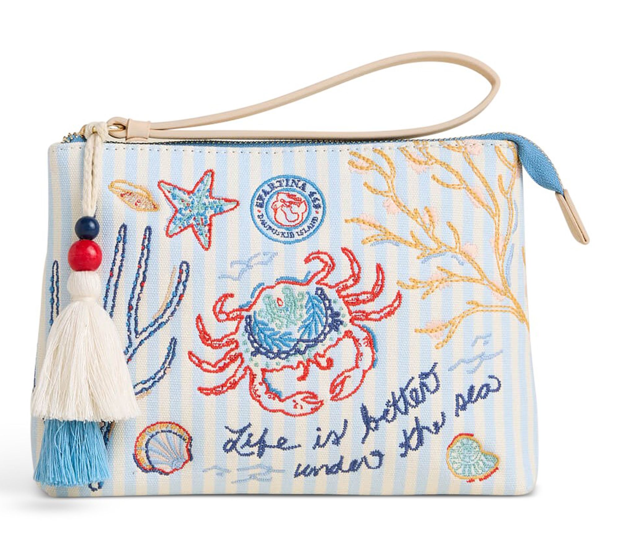 Spartina 449 Carina Wristlet Embroidered Cotton