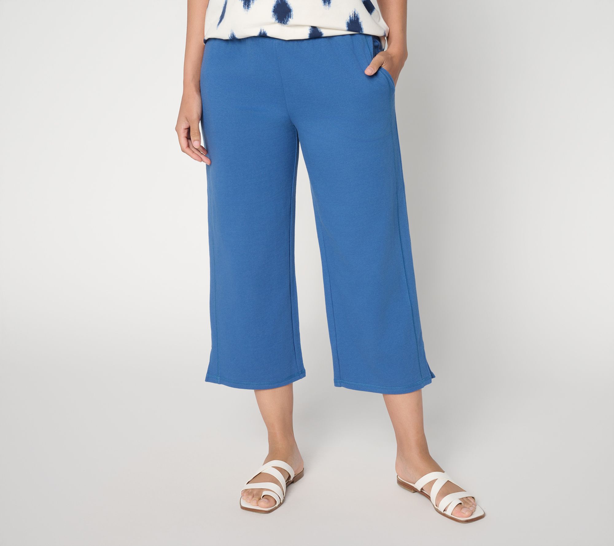 "As Is" AnyBody Regular Cotton French Terry Cropped Pants