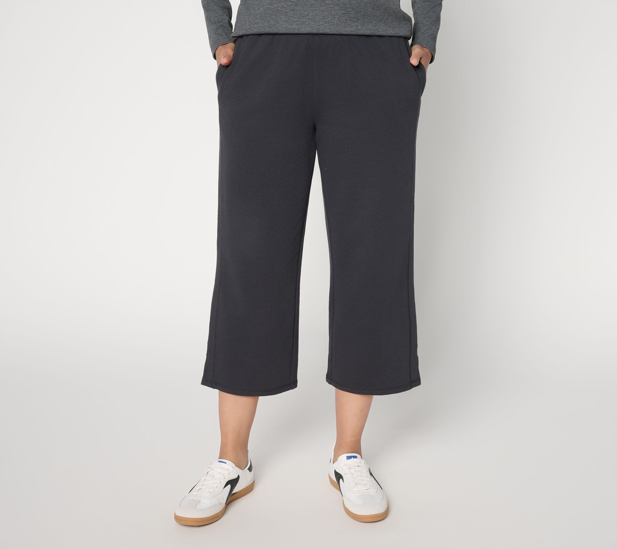 "As Is" AnyBody Regular Cotton French Terry Cropped Pants