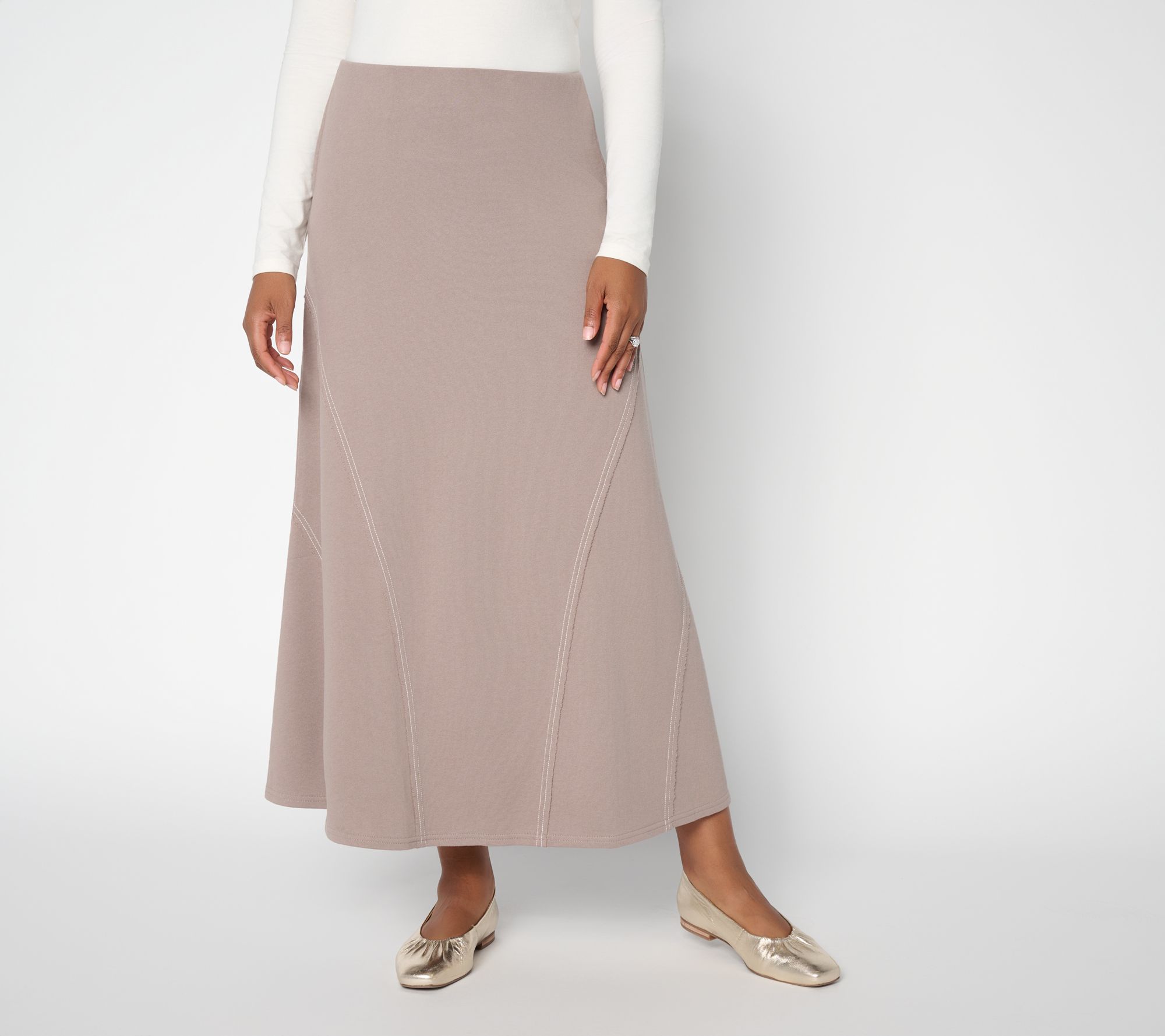 Peace Love World Regular French Terry Midi Length Skirt