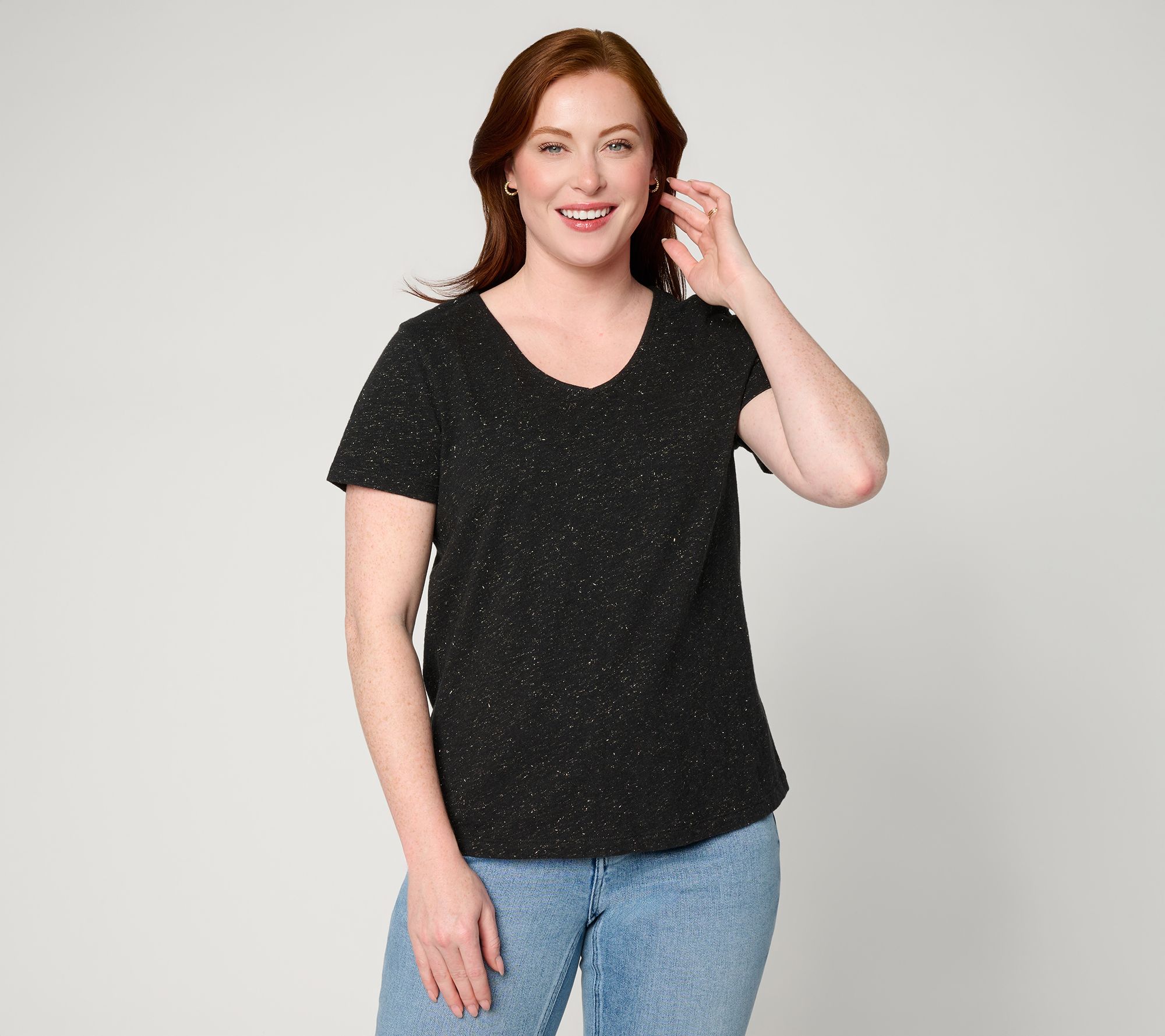 "As Is" Mally Roncal Shimmer & Shine Slub Jersey T-Shirt