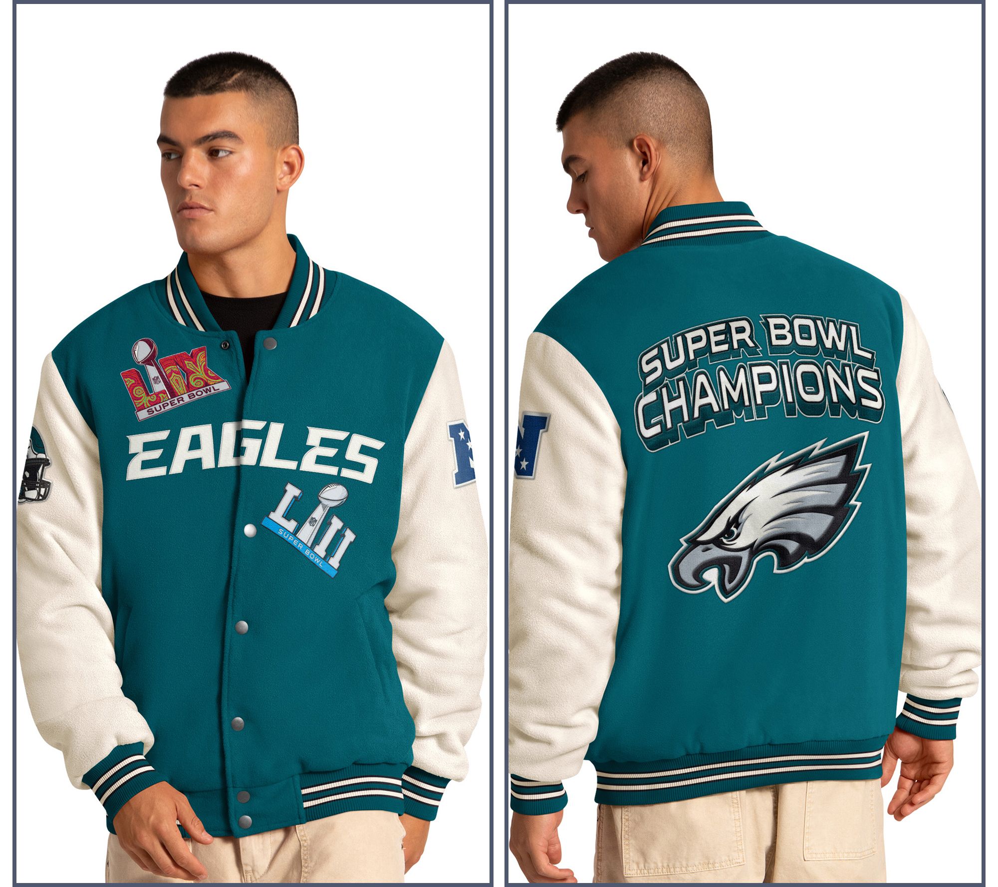 NFL Officially Licensed Men's Polar Fleece Vars ity Jacket