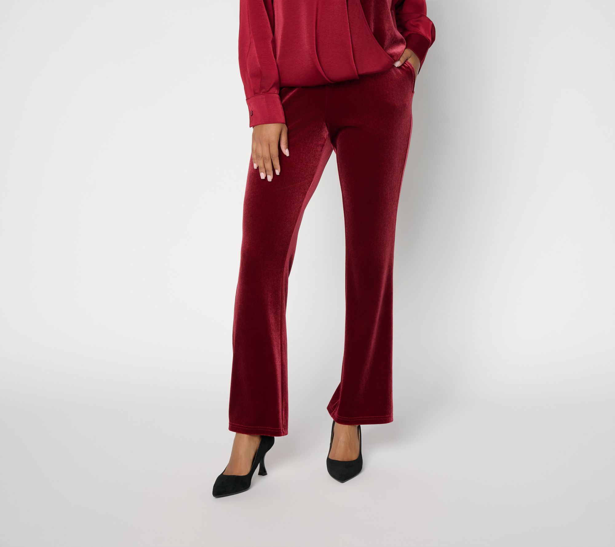 Studio Park x Pat Dementri Petite Flare Leg Velvet Pant