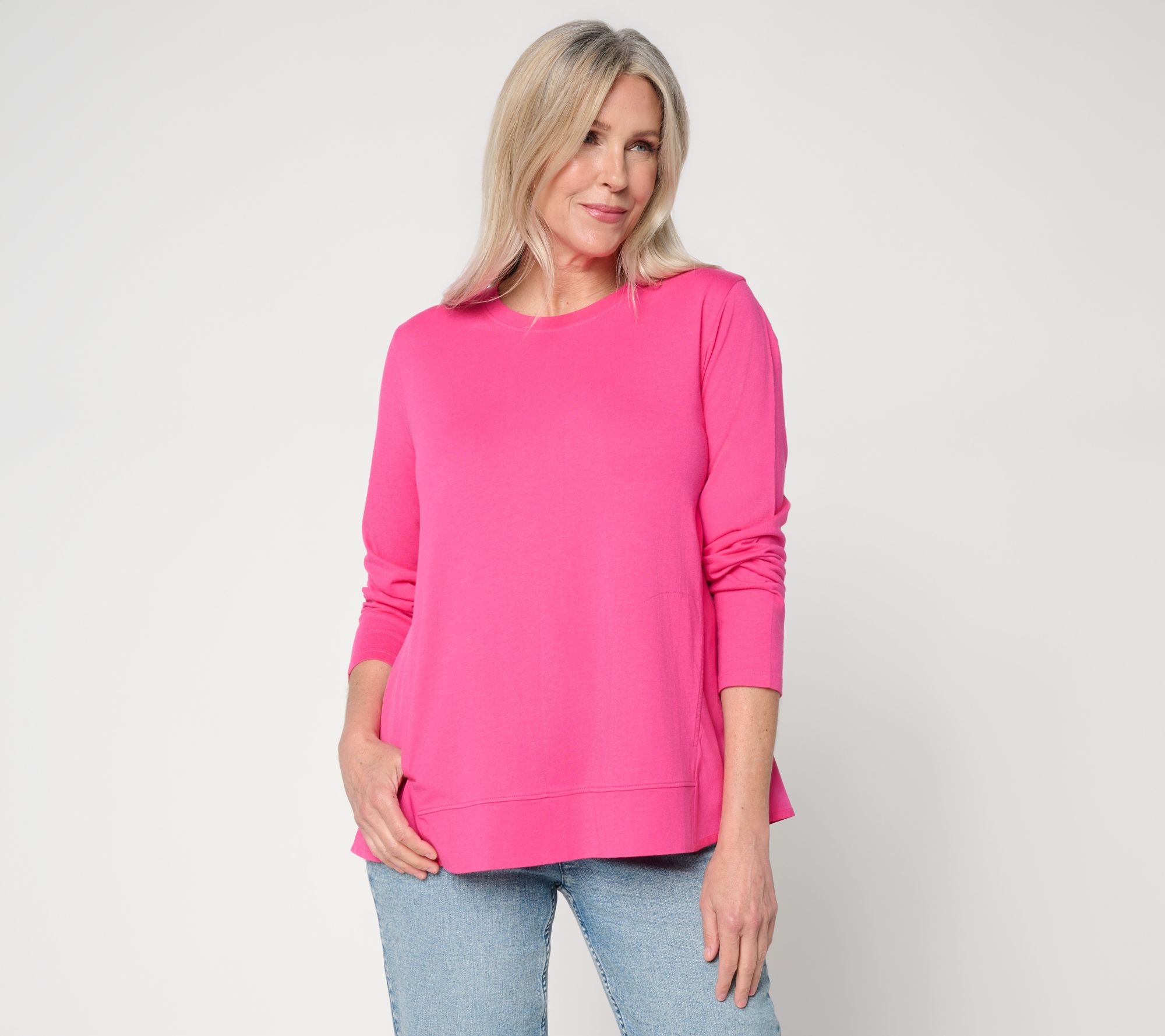 "As Is" LOGO Layers by Lori Goldstein Mixed Media Long Sleeve Top