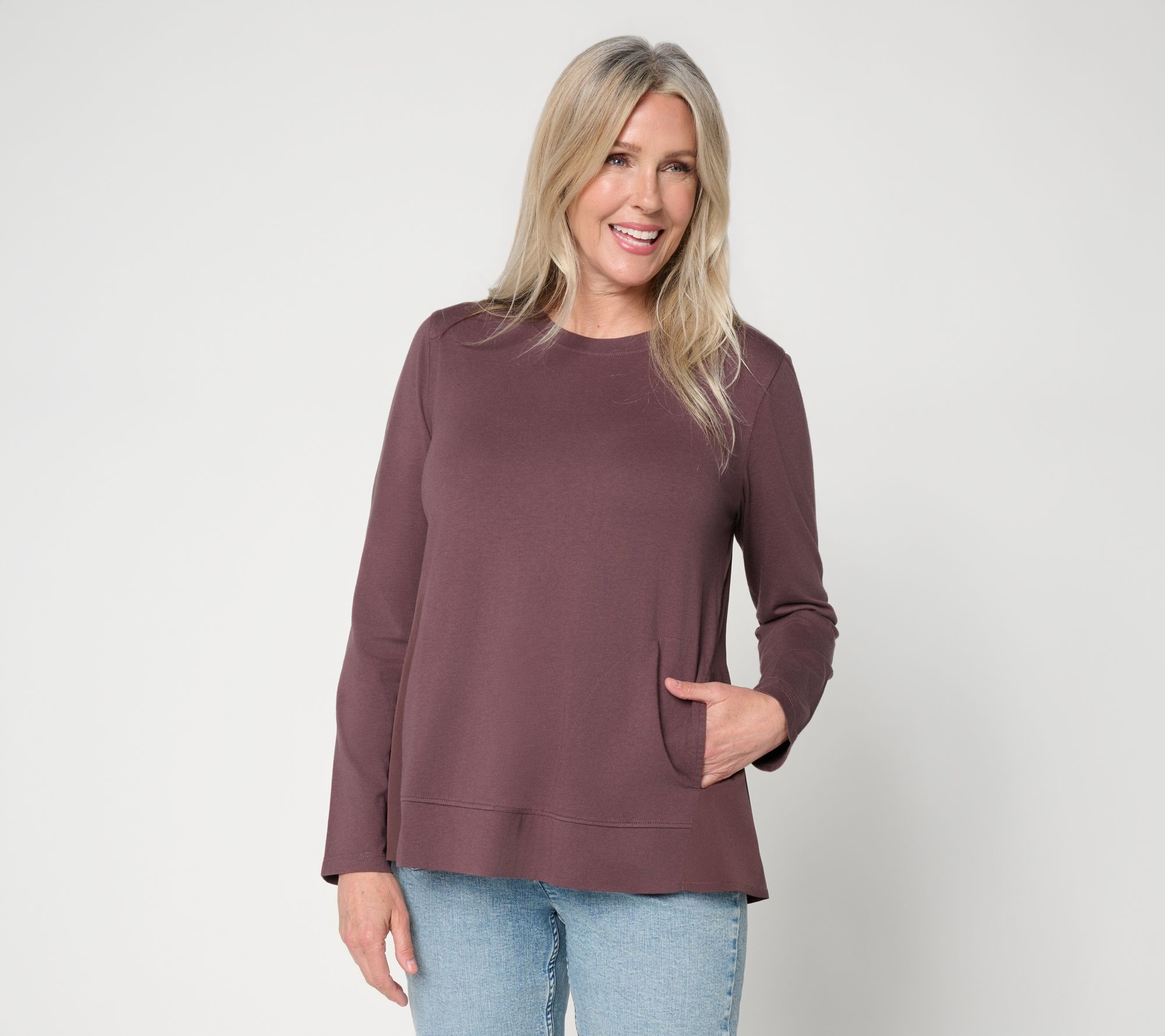 "As Is" LOGO Layers by Lori Goldstein Mixed Media Long Sleeve Top