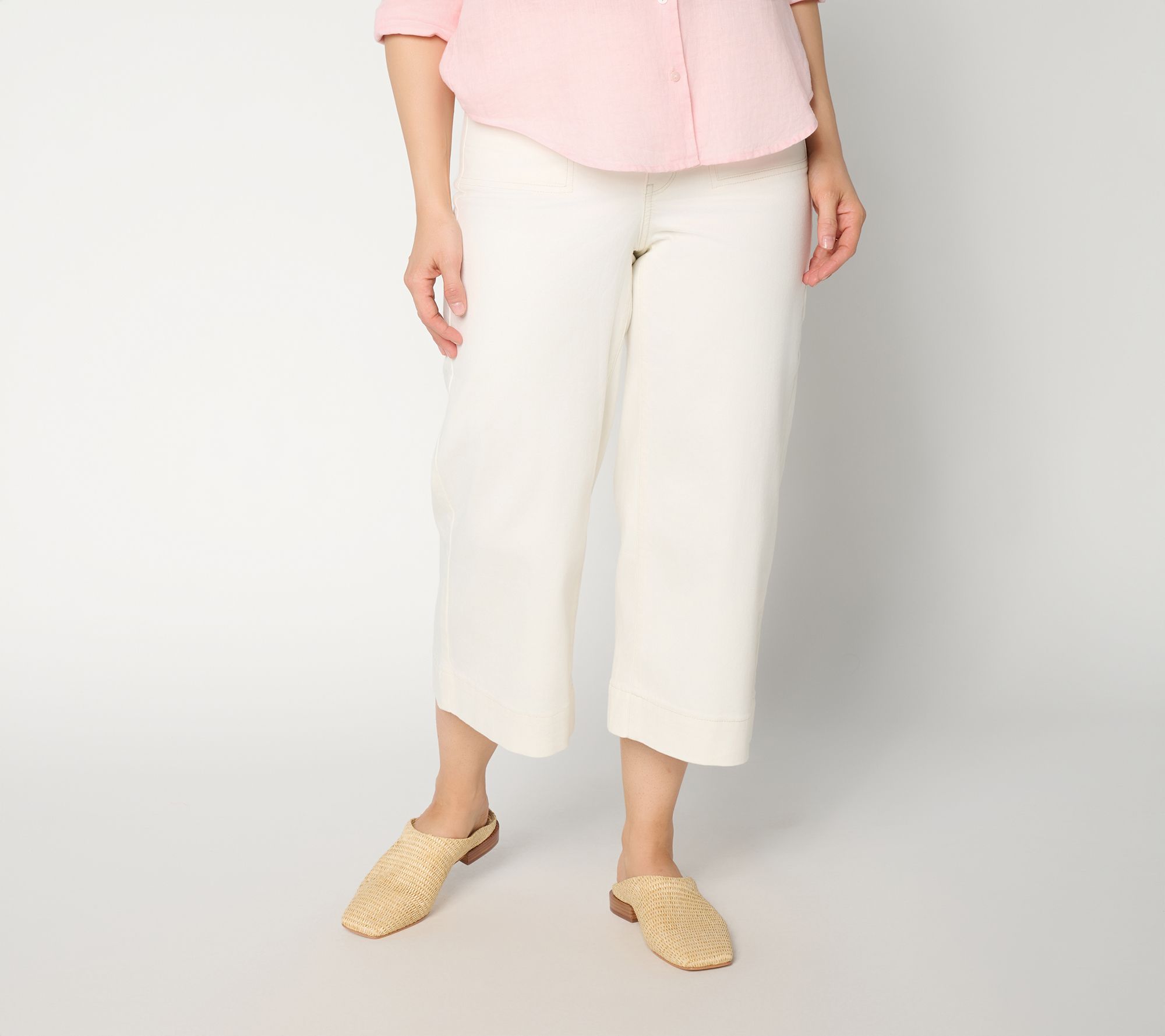 "As Is" NYDJ Brigitte Regular Wide Leg Capri Jean w/ Patch Pocket