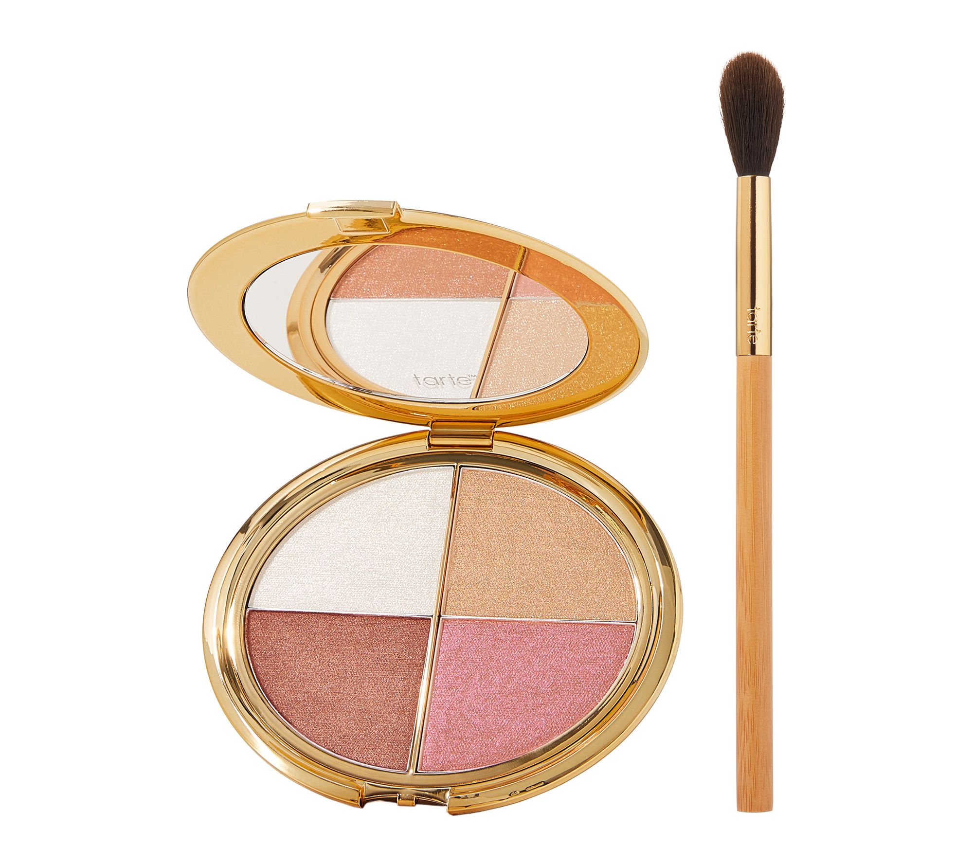  tarte glow wardrobe eyes & cheek palette & brush