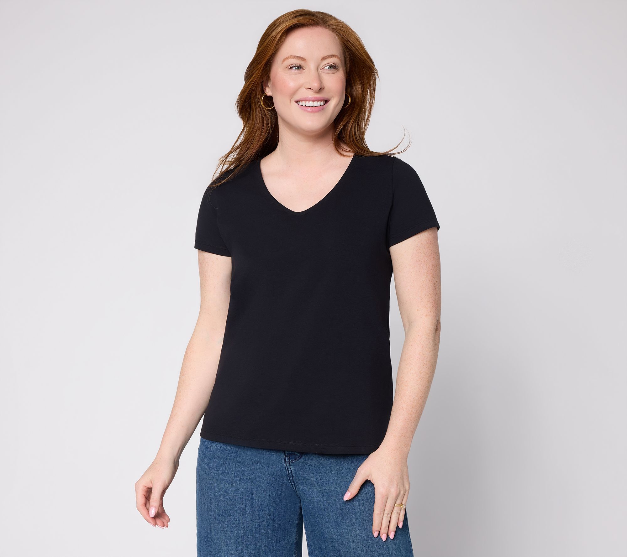 "As Is" Women with Control Washed Cotton Top