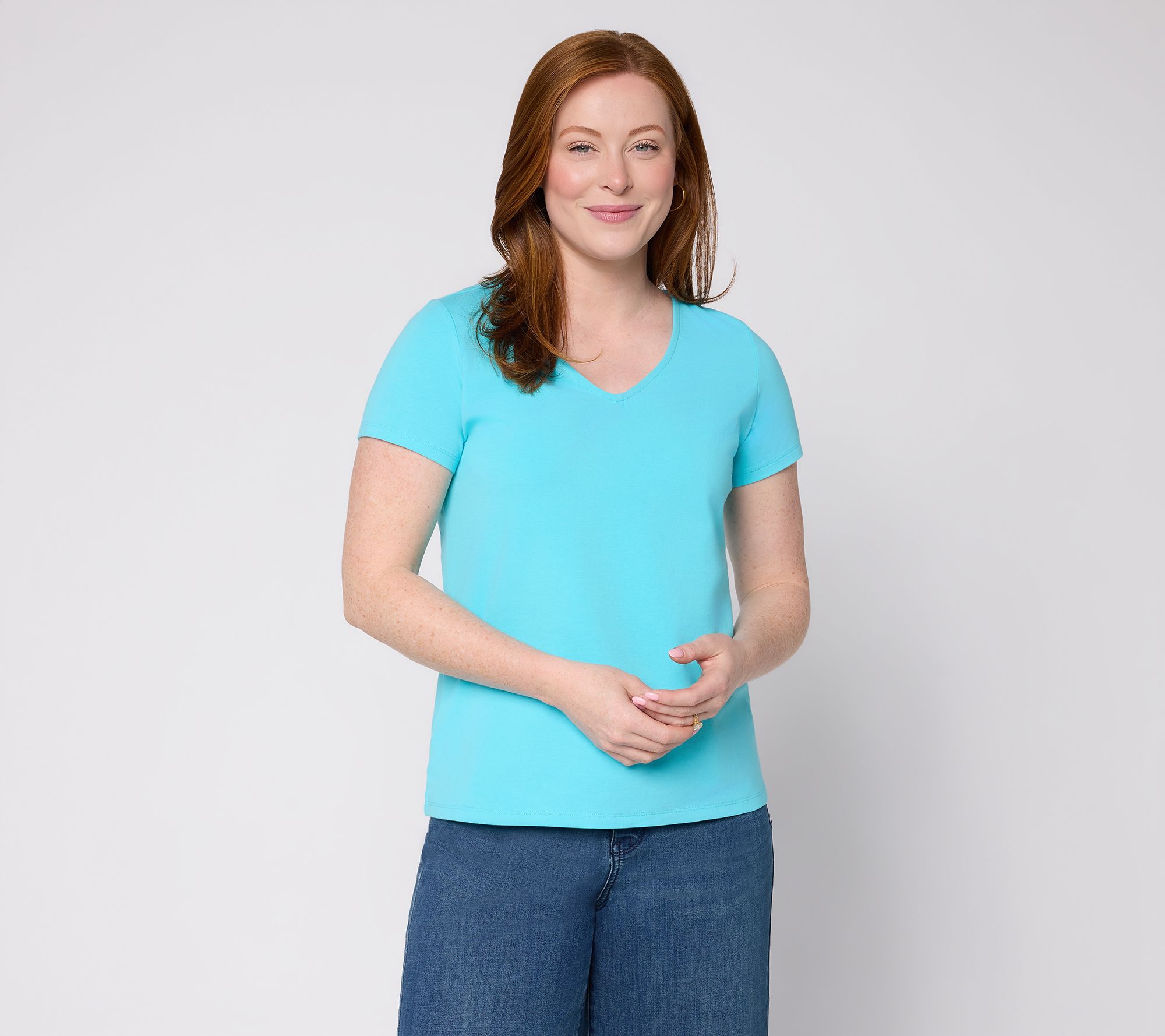 "As Is" Women with Control Washed Cotton Top