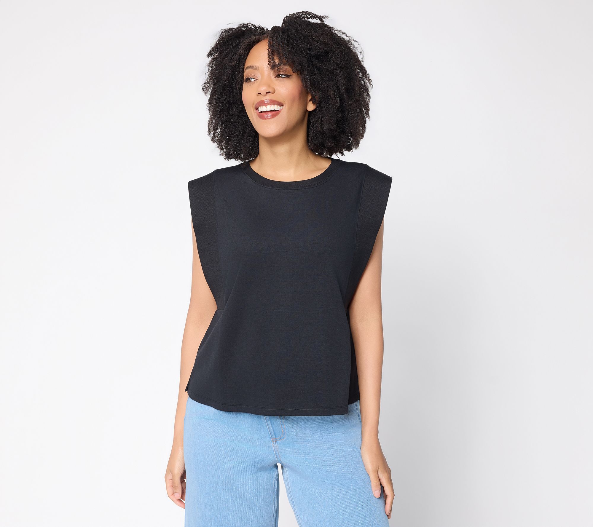 "As Is" Carla Rockmore Collection Knit Pique Shell Tank Top