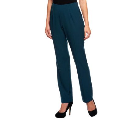 Susan Graver Chelsea Stretch Hollywood Waist Side Zip Petite Pants ...