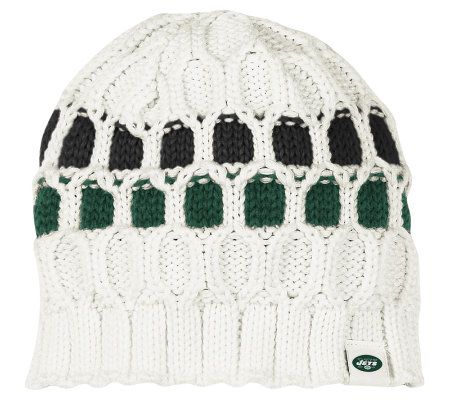 NFL New York Jets Women's Cream Knit Hat 