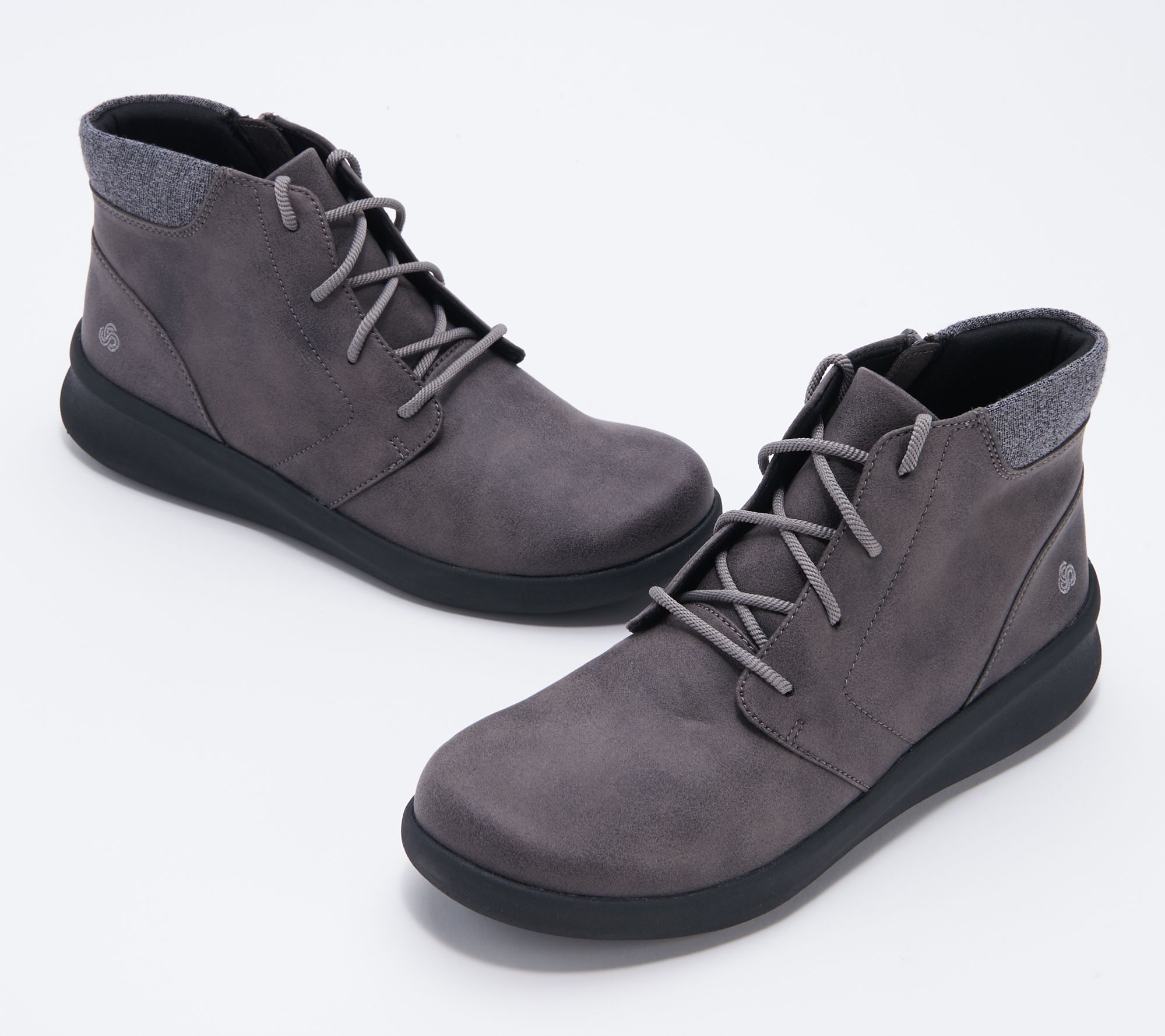 clarks gray ankle boots