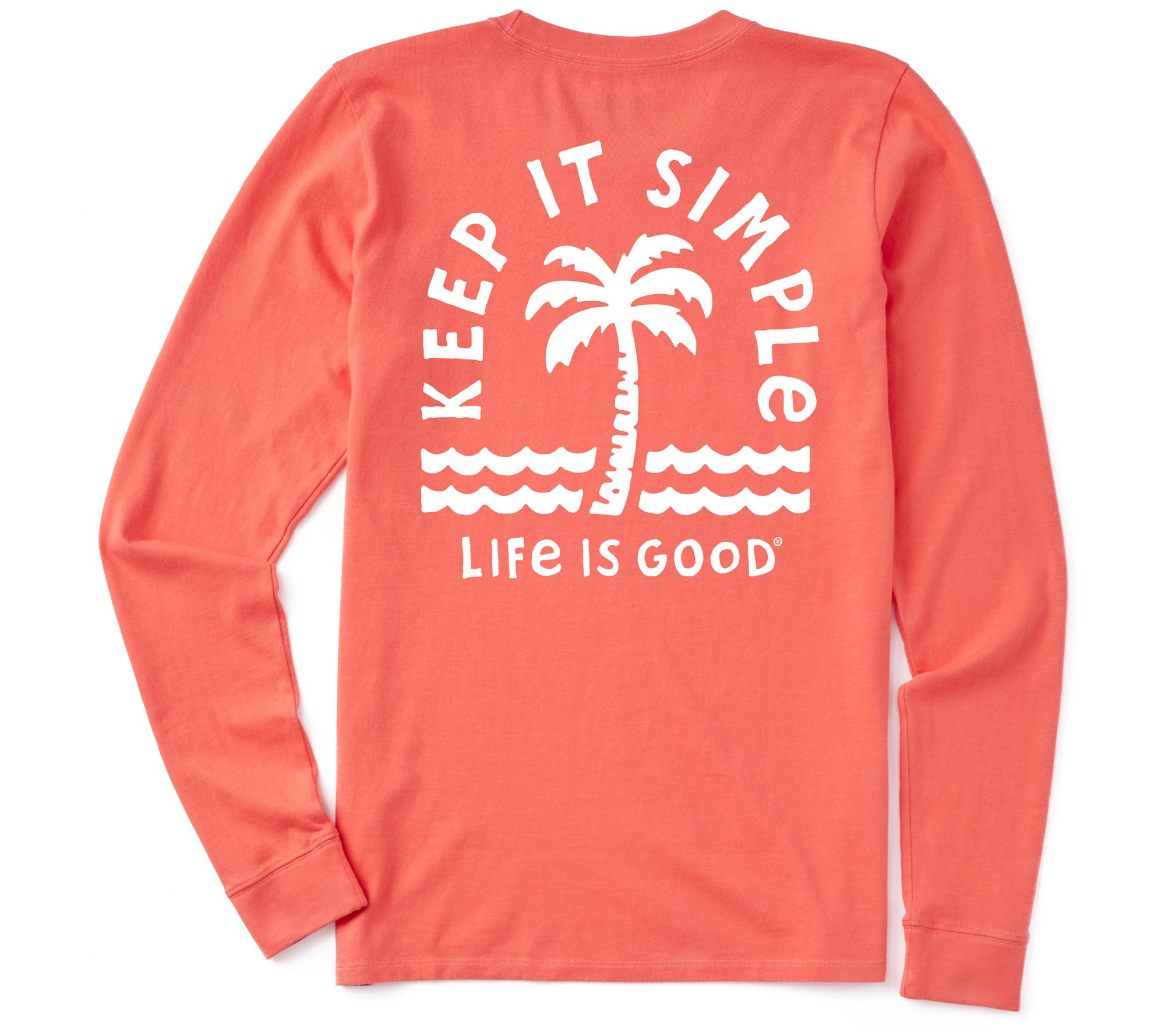 Life is Good Women's Keep It Simple Palm LS Cru sher Tee