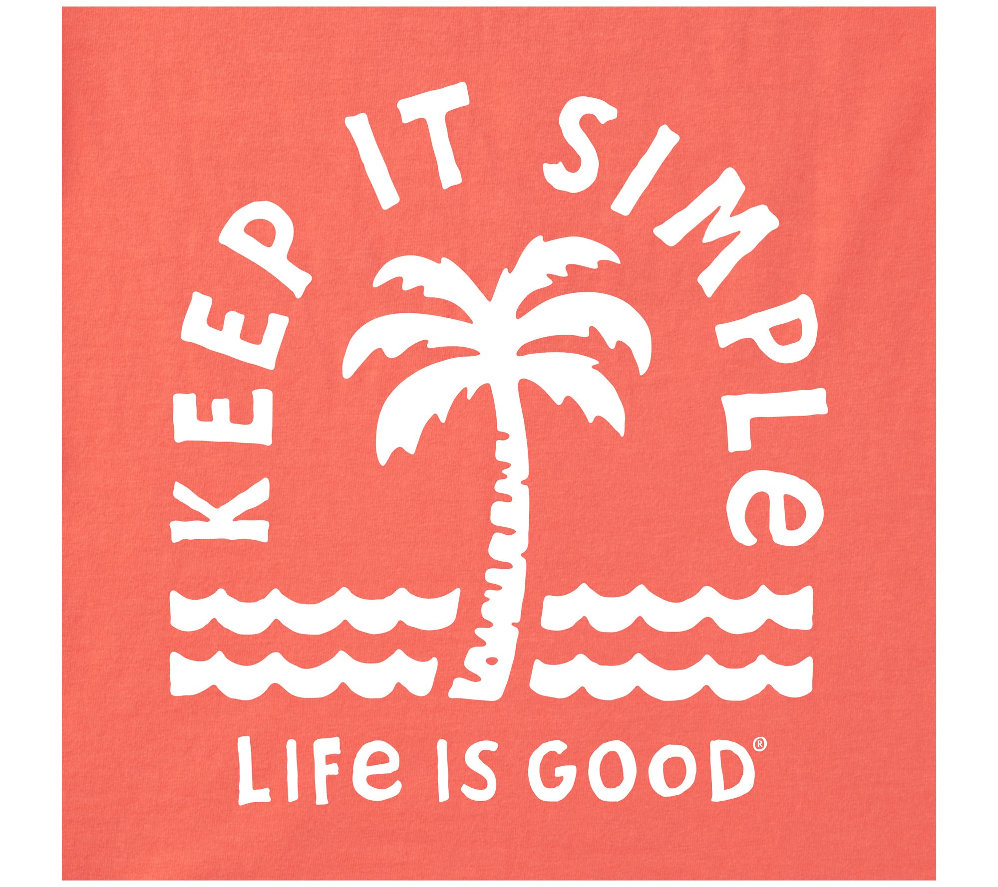 Life is Good Women's Keep It Simple Palm LS Cru sher Tee