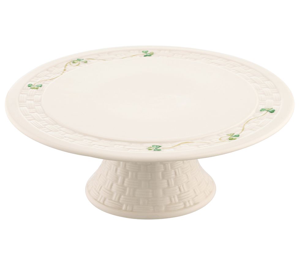 Belleek Pottery Shamrock Cake Stand