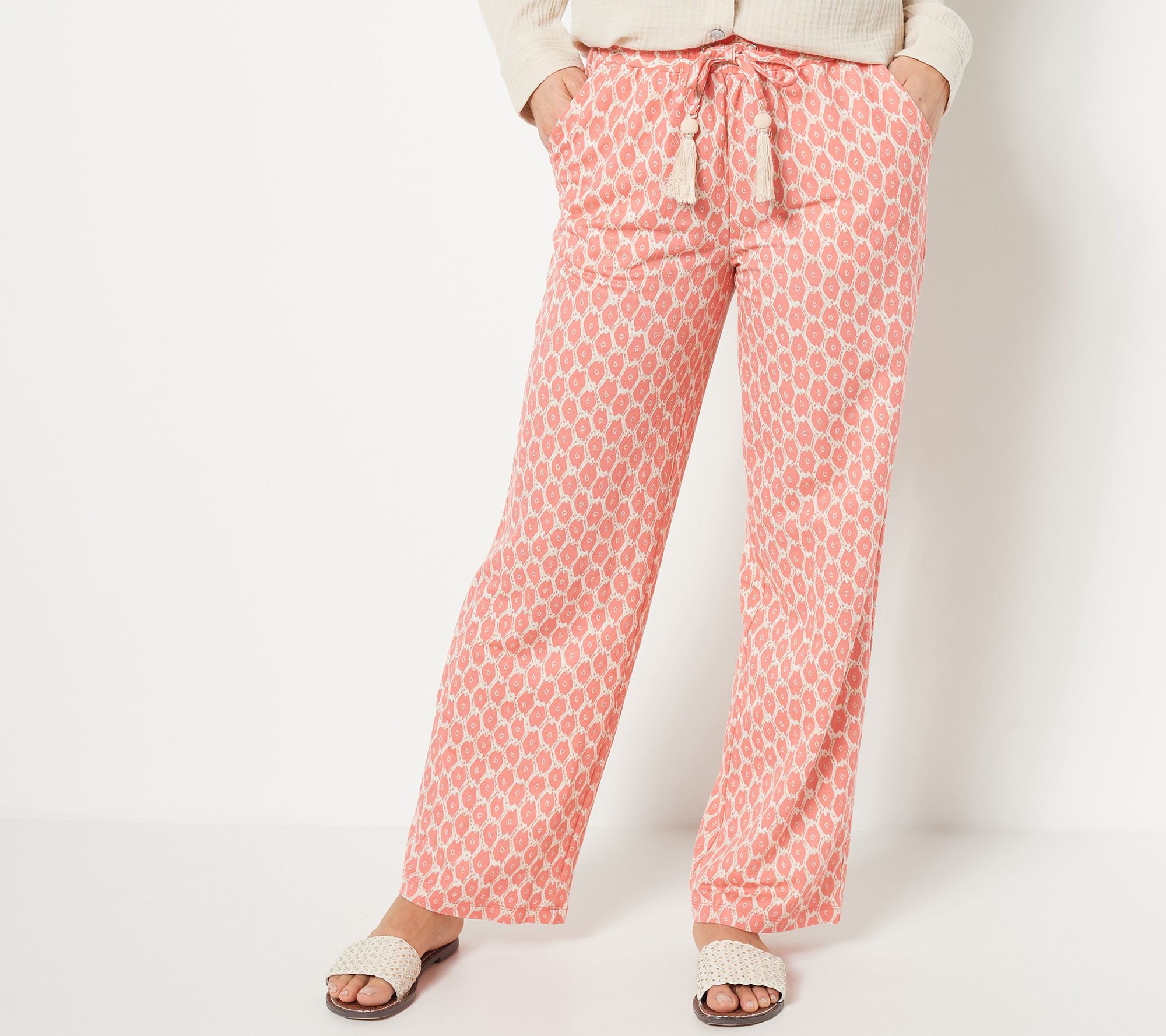 "As Is" Belle Beach by Kim Gravel Petite Straight Leg Beach Pant