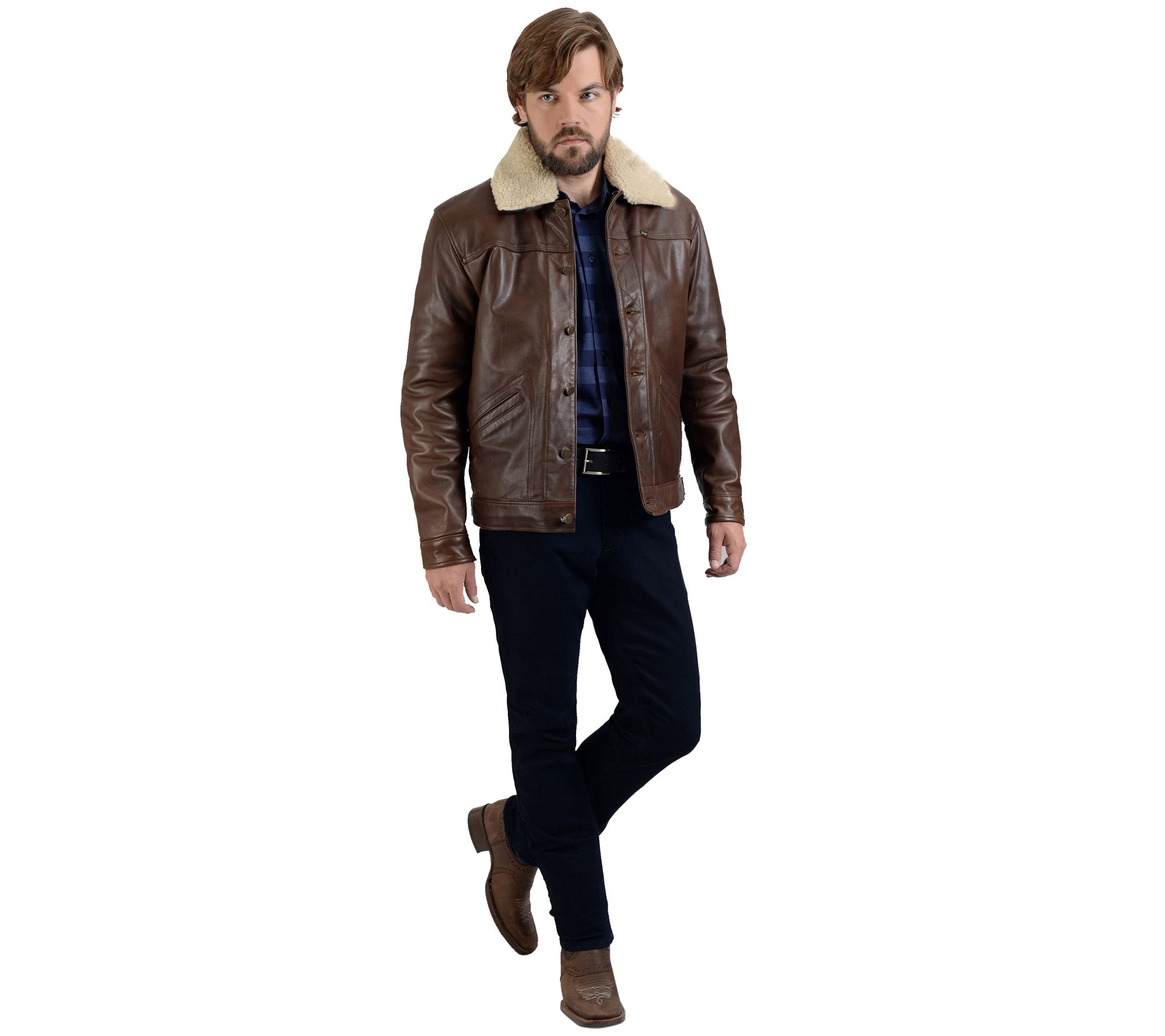 Wrangler Men's Sherpa Leather Jacket