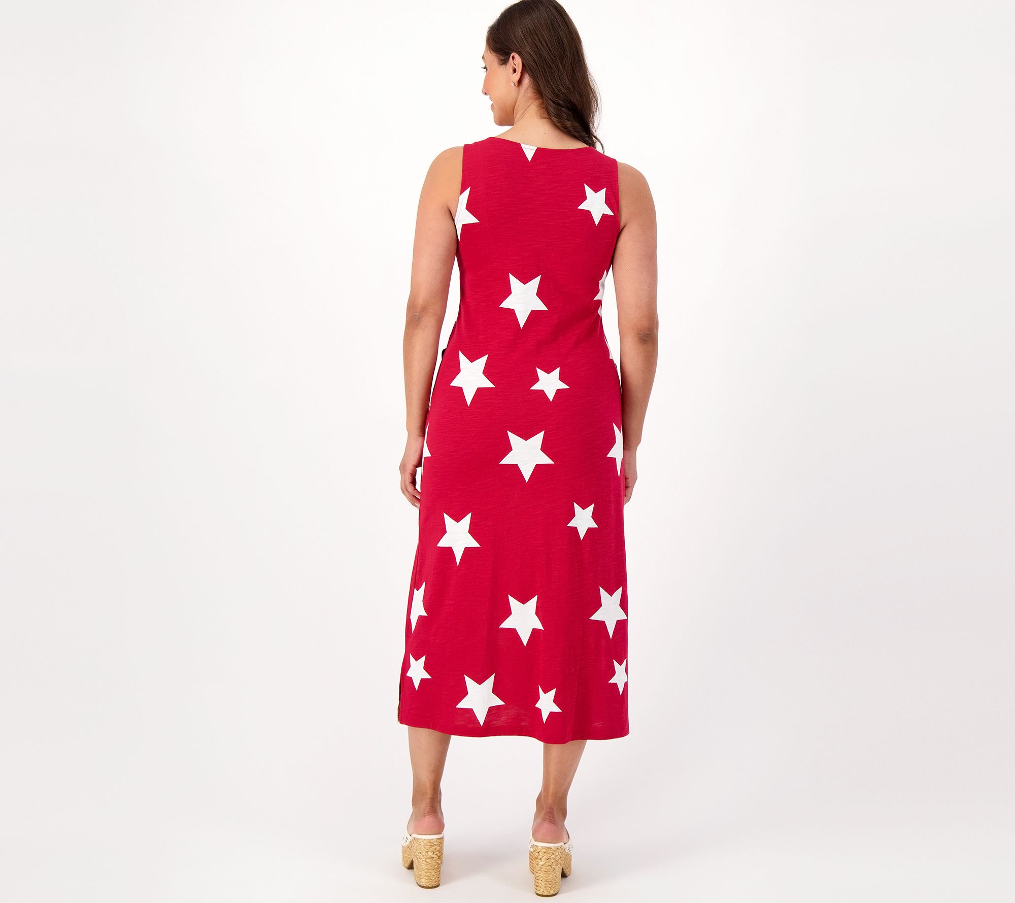 Belle By Kim Gravel Regular Slub Knit Star Maxi Dress