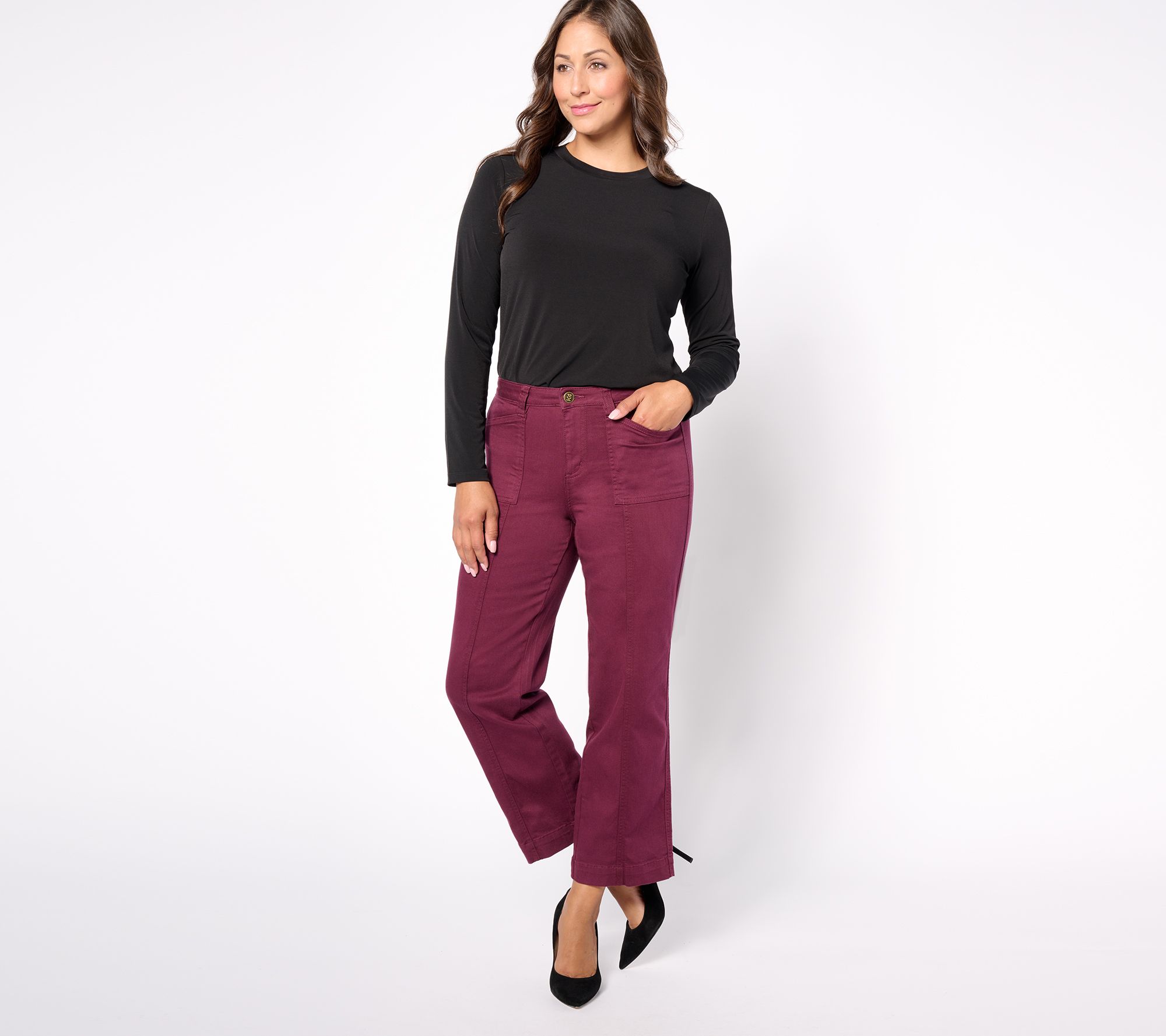 Belle by Kim Gravel Regular TripleLuxe Twill Gaucho - QVC.com