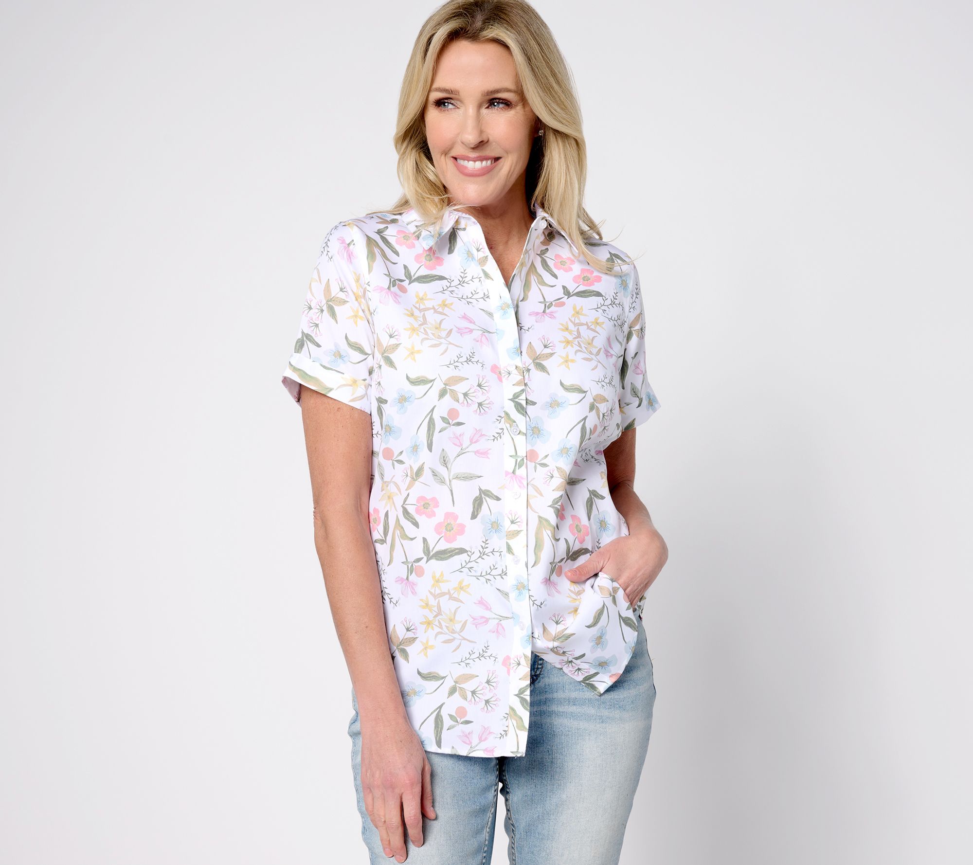 Coldwater Creek No-Iron Short Sleeve Shirt in Prints & Solids